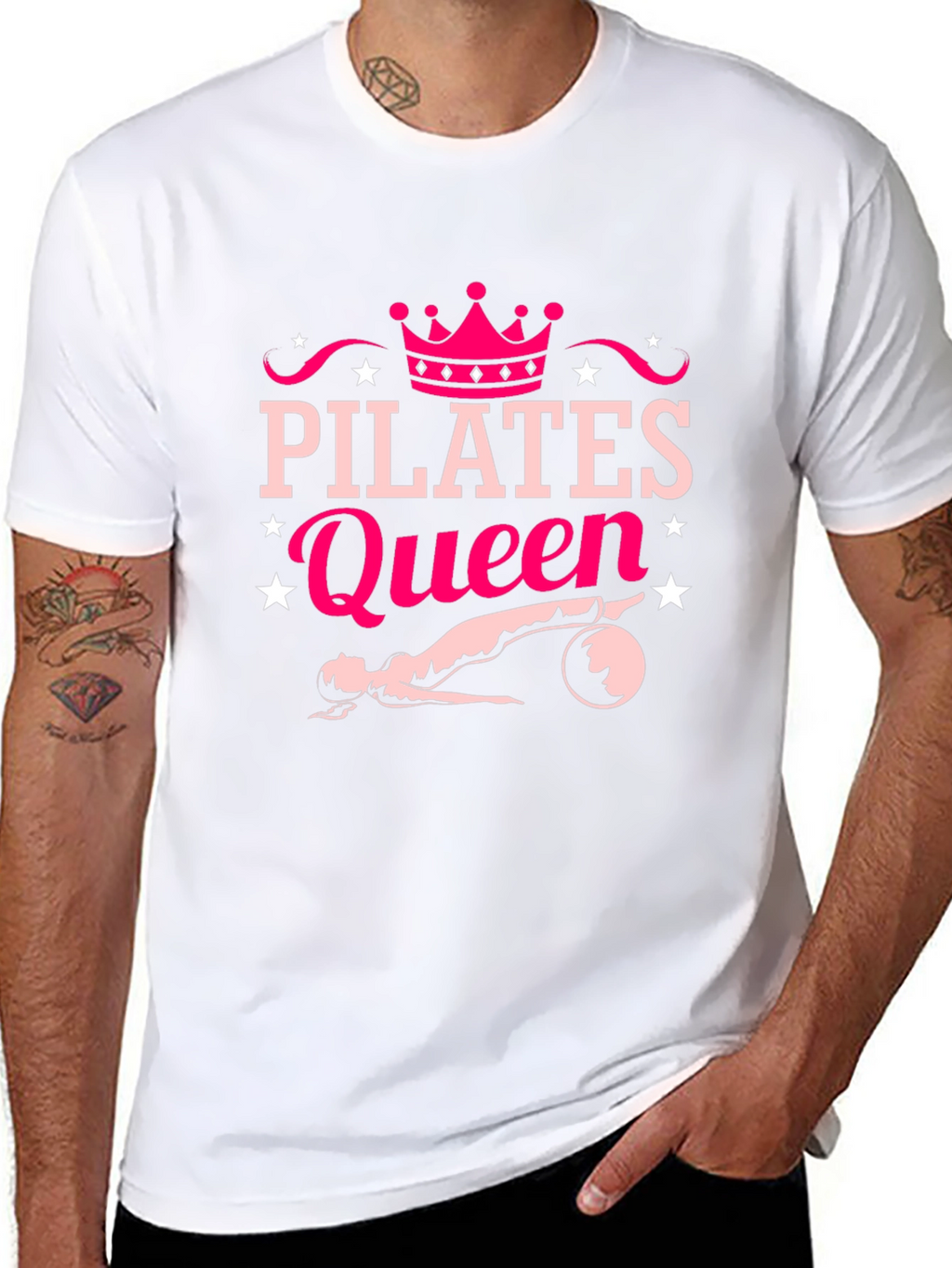 Pilates Queen Black T-Shirt Fitness Workout
