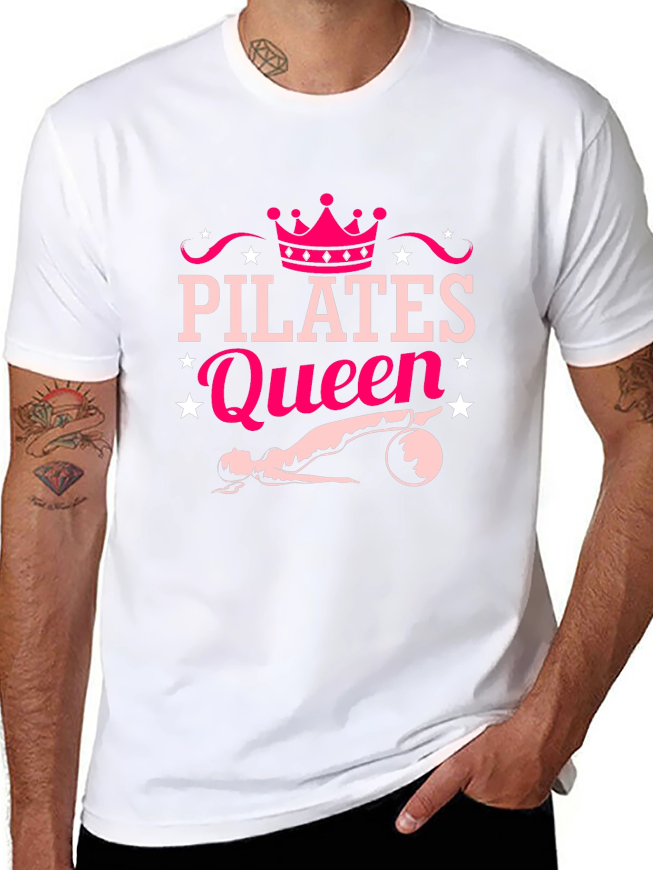 Pilates Queen Black T-Shirt Fitness Workout