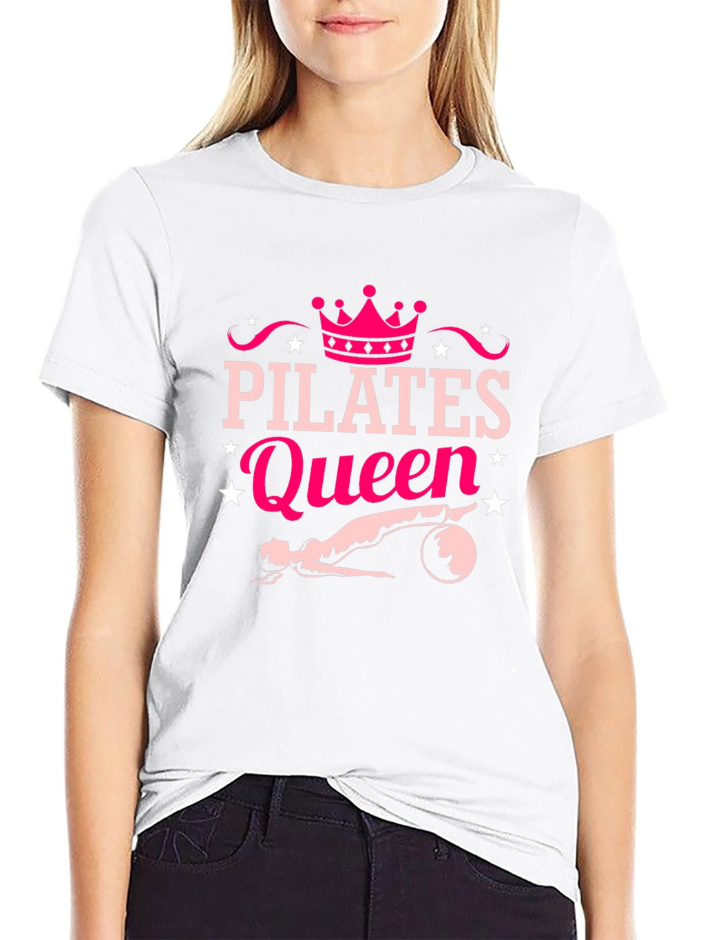 Pilates Queen Black T-Shirt Fitness Workout
