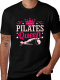 Pilates Queen Black T-Shirt Fitness Workout