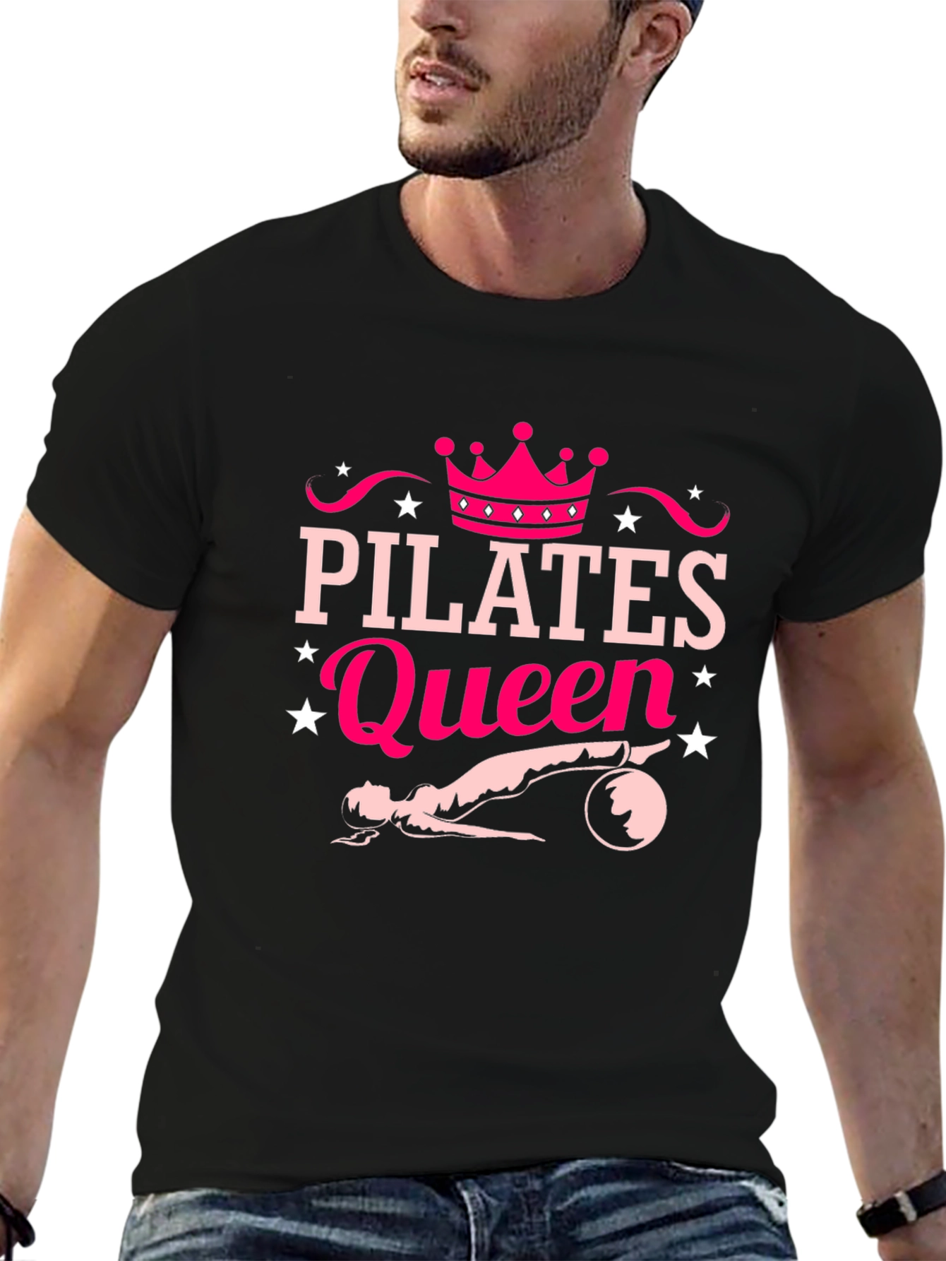 Pilates Queen Black T-Shirt Fitness Workout