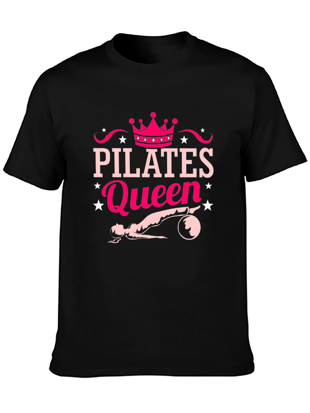 Pilates Queen Black T-Shirt Fitness Workout
