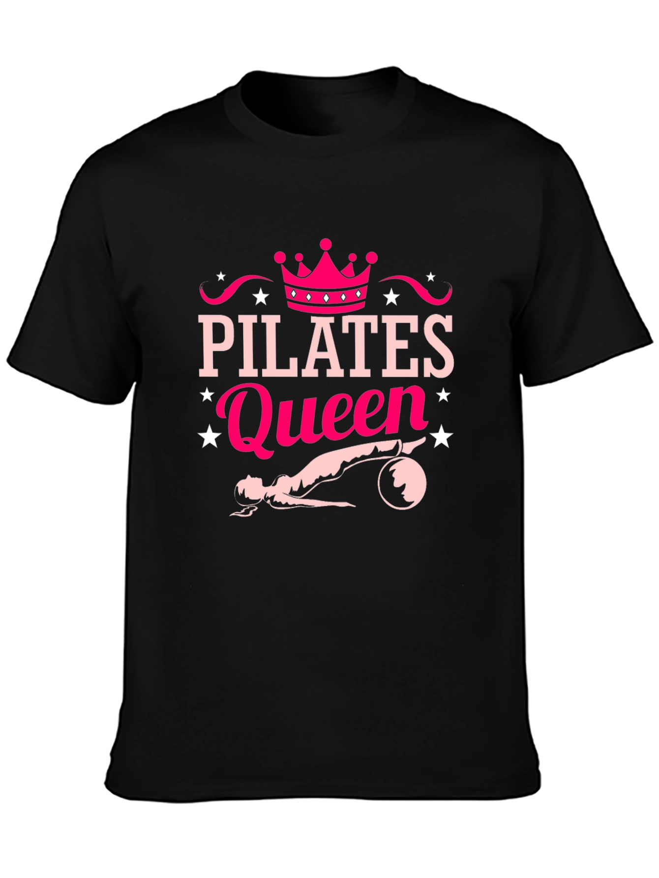 Pilates Queen Black T-Shirt Fitness Workout
