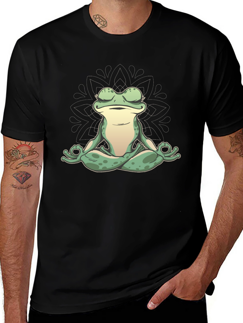 Zen Frog Graphic Tee - Meditating Amphibian
