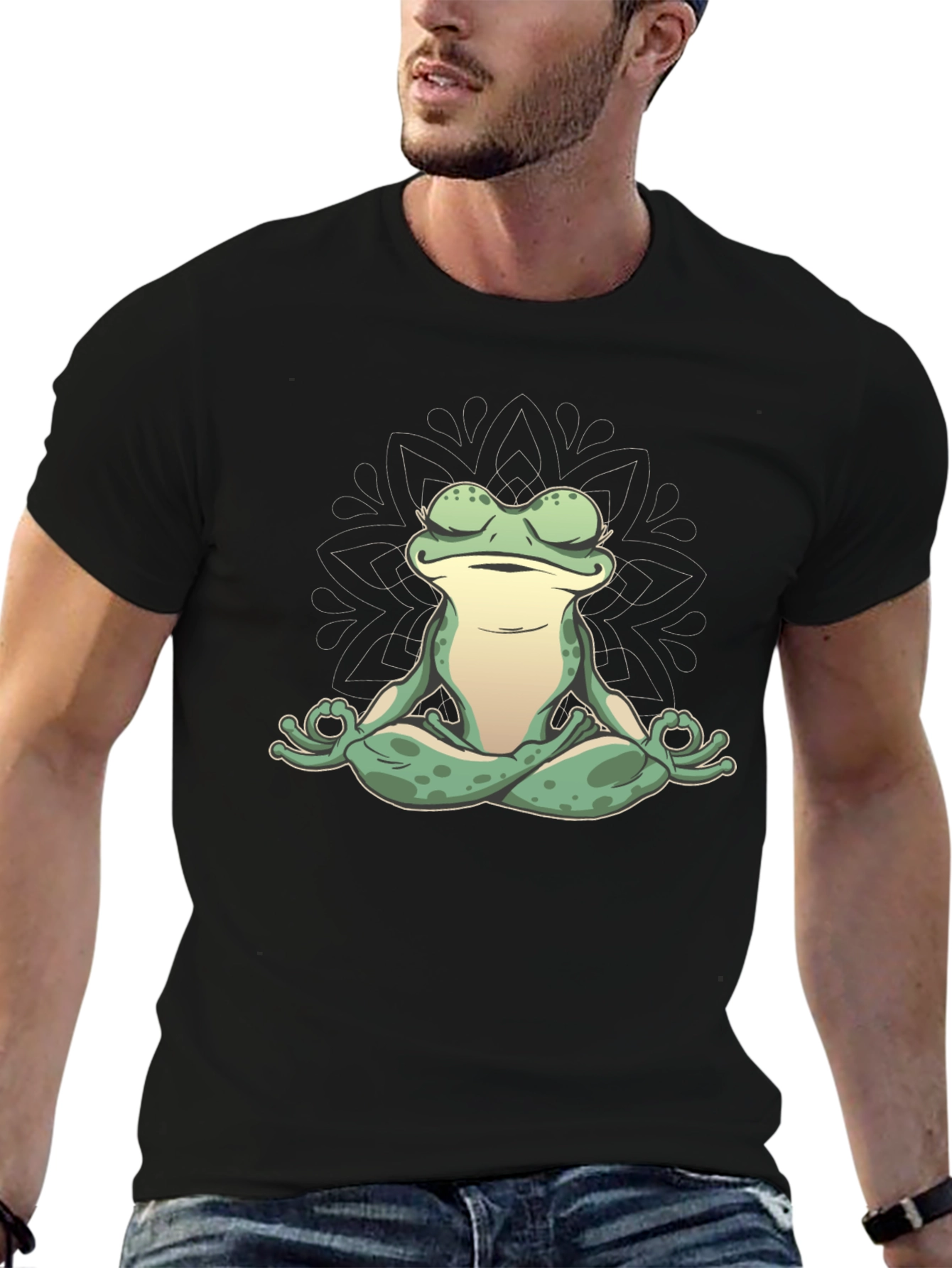 Zen Frog Graphic Tee - Meditating Amphibian
