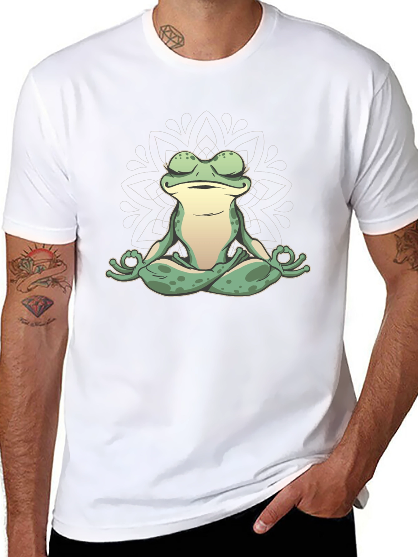 Zen Frog Graphic Tee - Meditating Amphibian