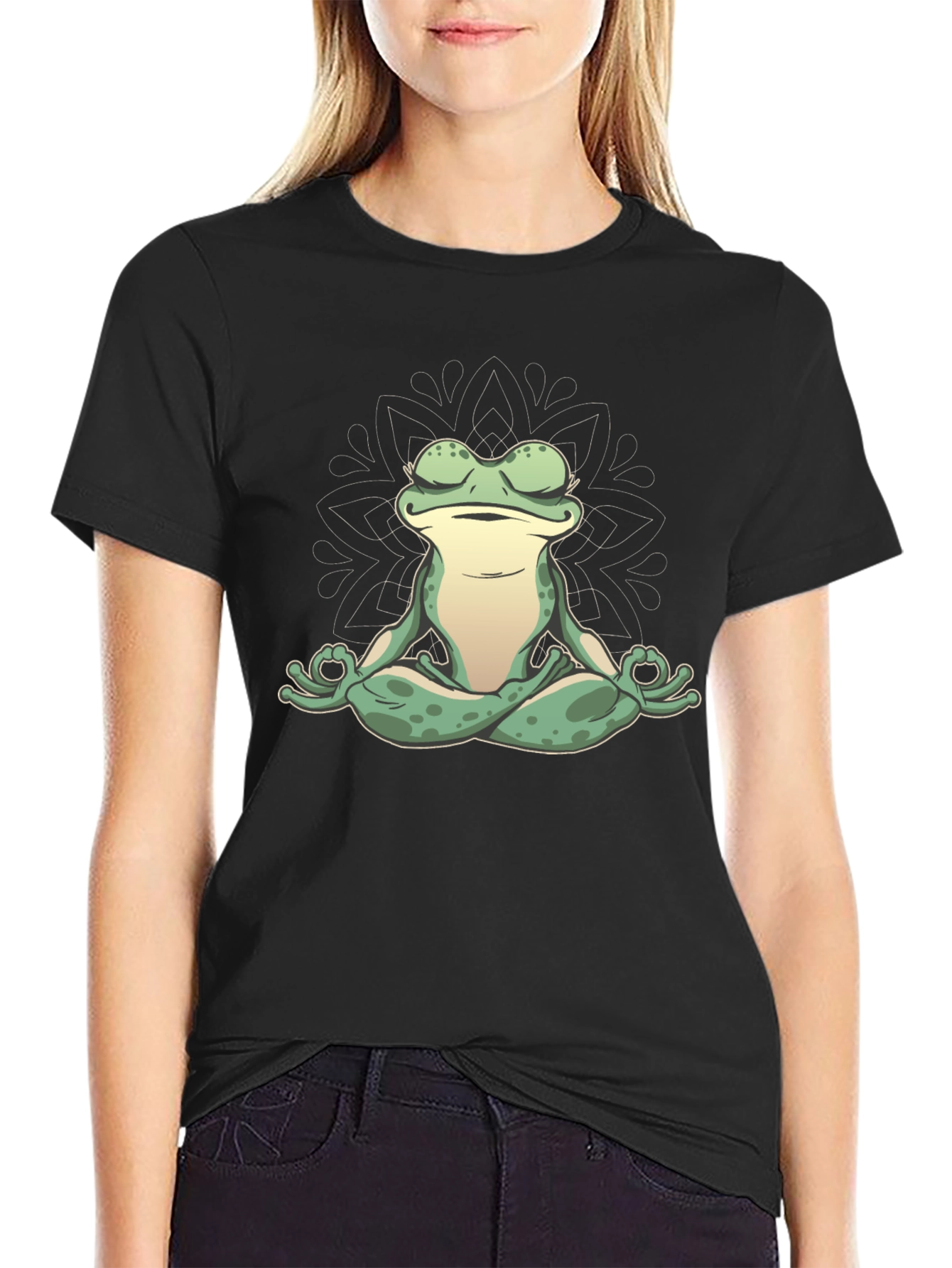 Zen Frog Graphic Tee - Meditating Amphibian