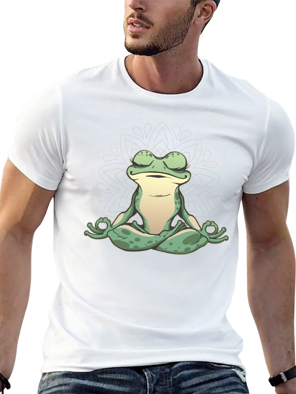 Zen Frog Graphic Tee - Meditating Amphibian