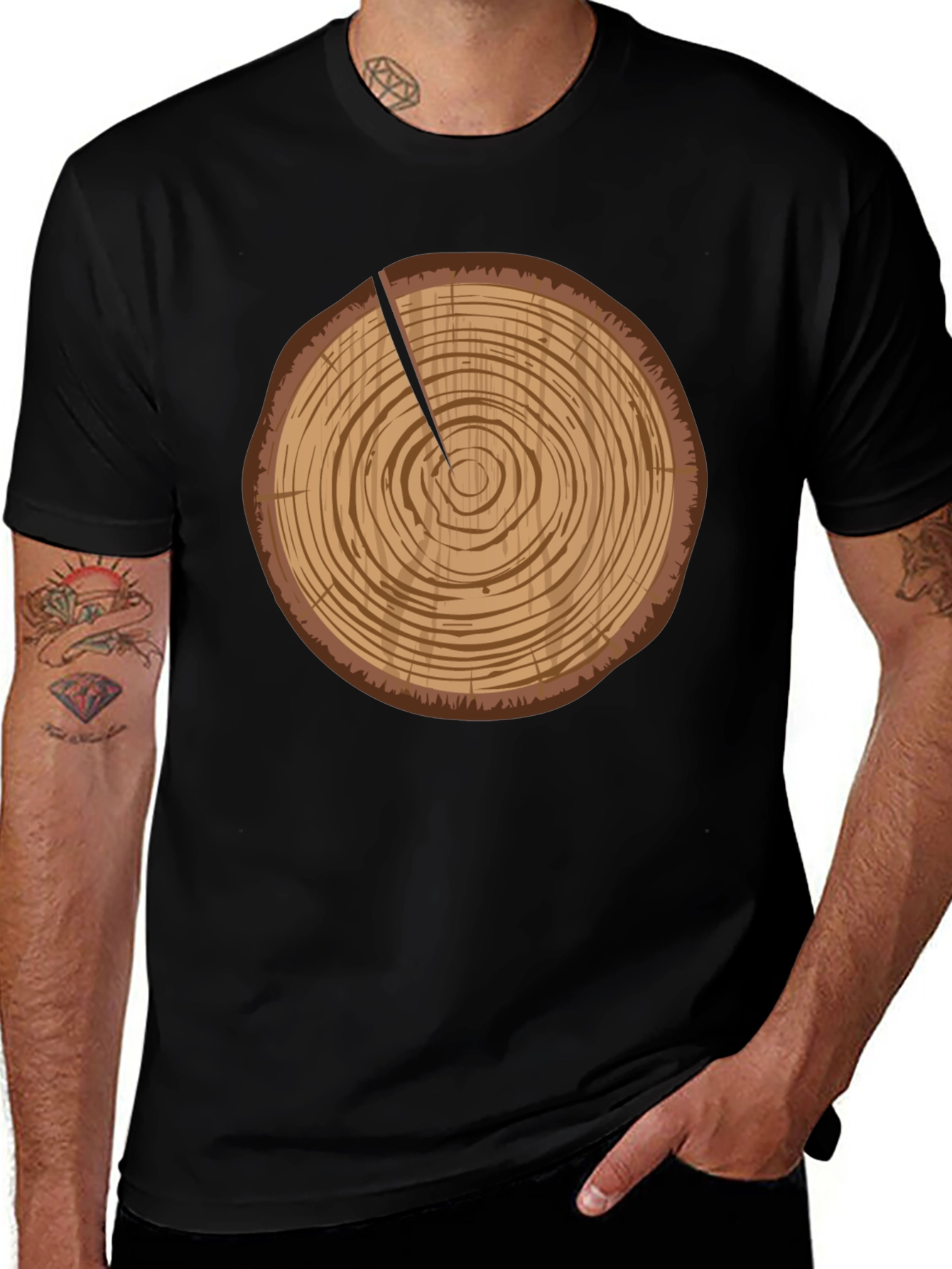 Log Slice Graphic Tee - Nature Inspired Design