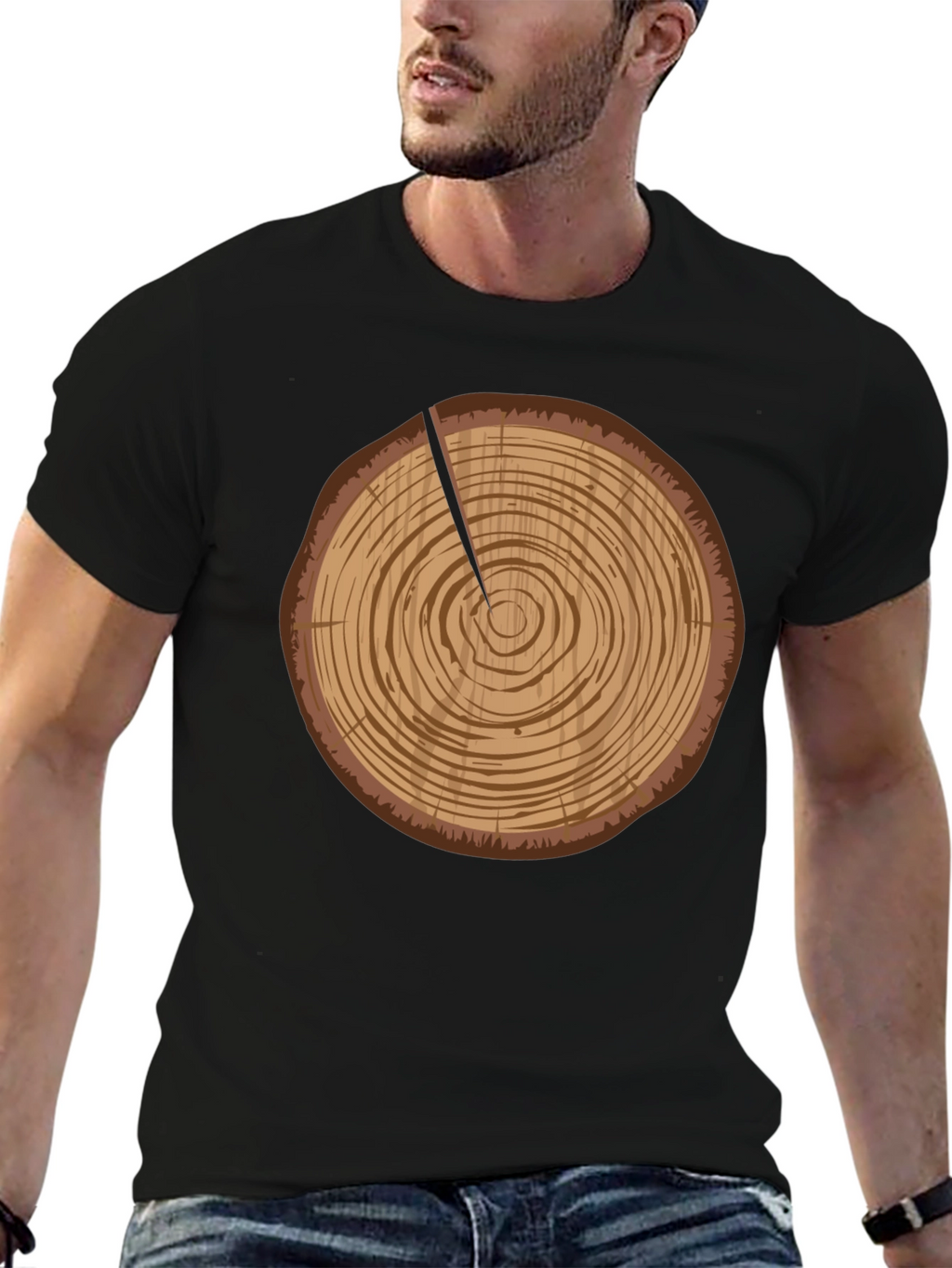 Log Slice Graphic Tee - Nature Inspired Design