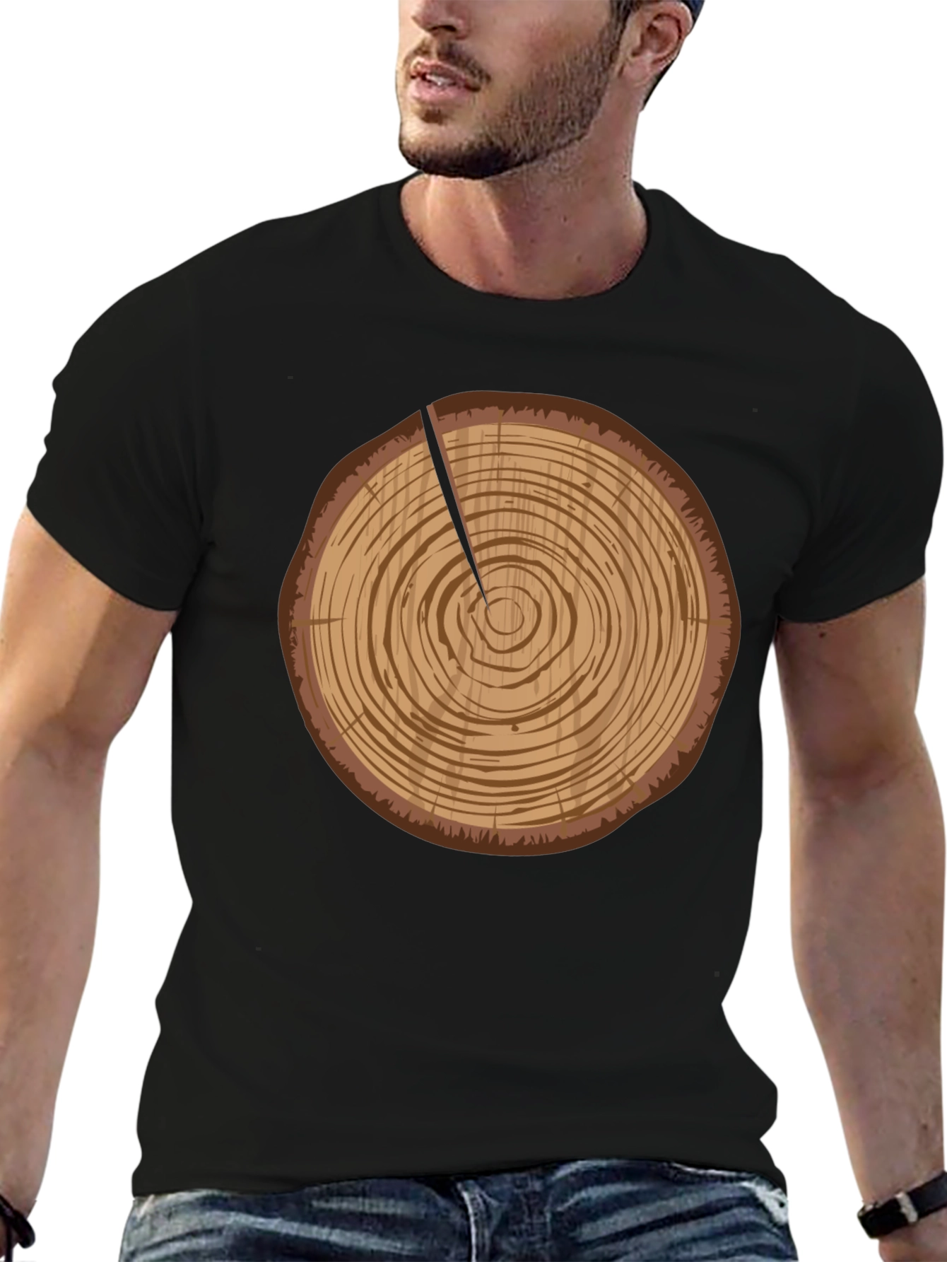 Log Slice Graphic Tee - Nature Inspired Design