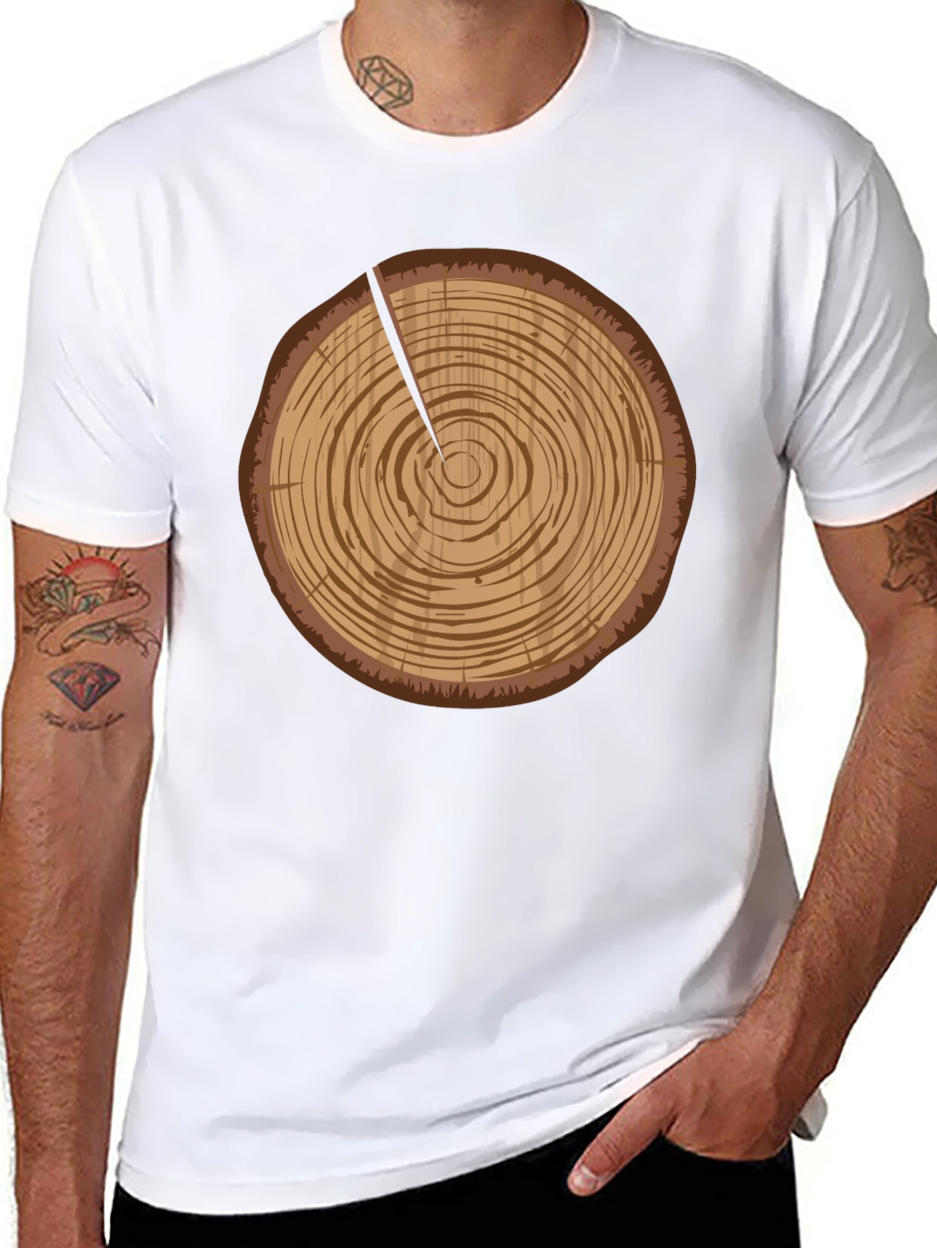 Log Slice Graphic Tee - Nature Inspired Design