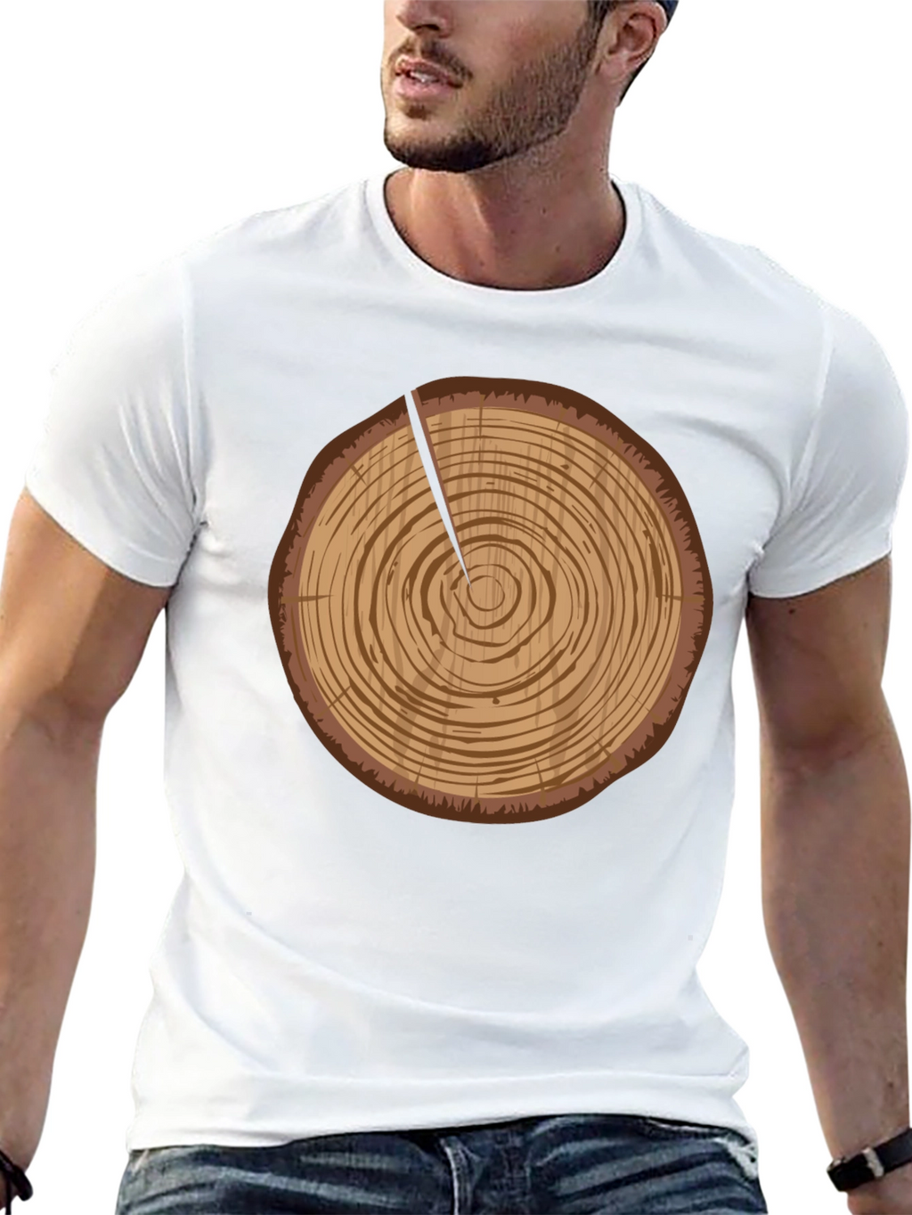 Log Slice Graphic Tee - Nature Inspired Design