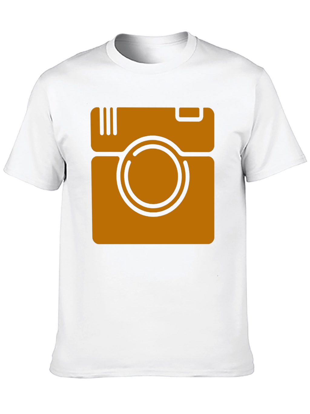 Retro Camera Graphic Tee - Black Cotton Casual Shirt