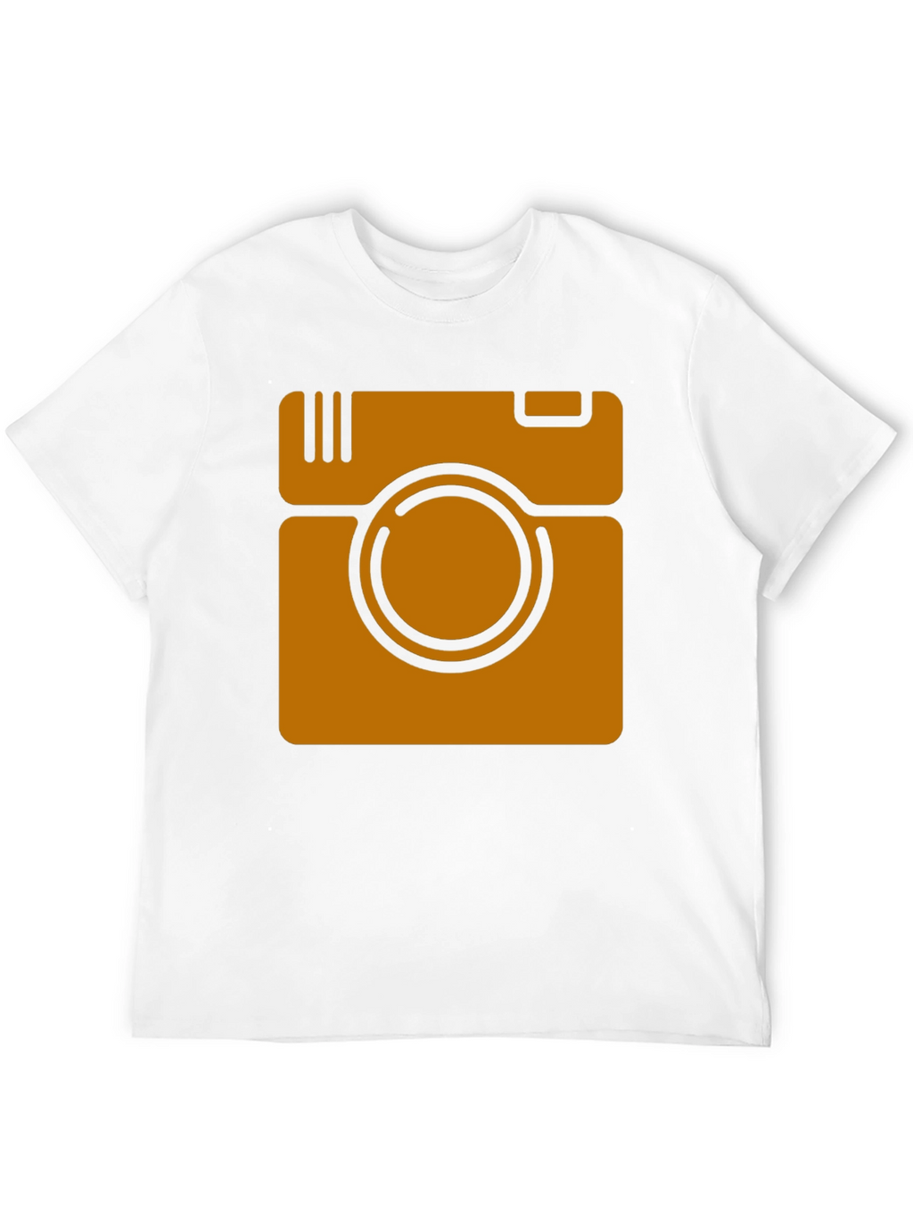 Retro Camera Graphic Tee - Black Cotton Casual Shirt