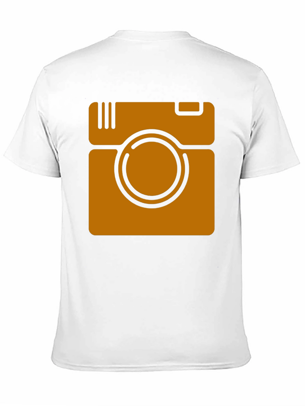 Retro Camera Graphic Tee - Black Cotton Casual Shirt