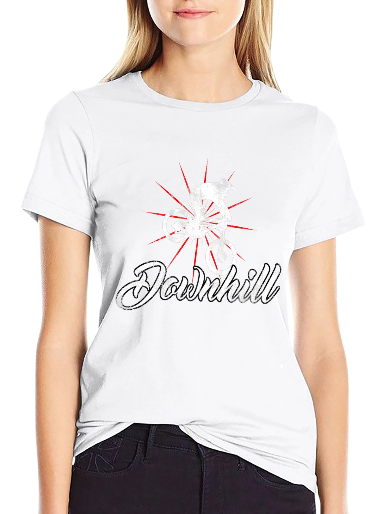 Downhill Biker T-Shirt - Black Graphic Tee