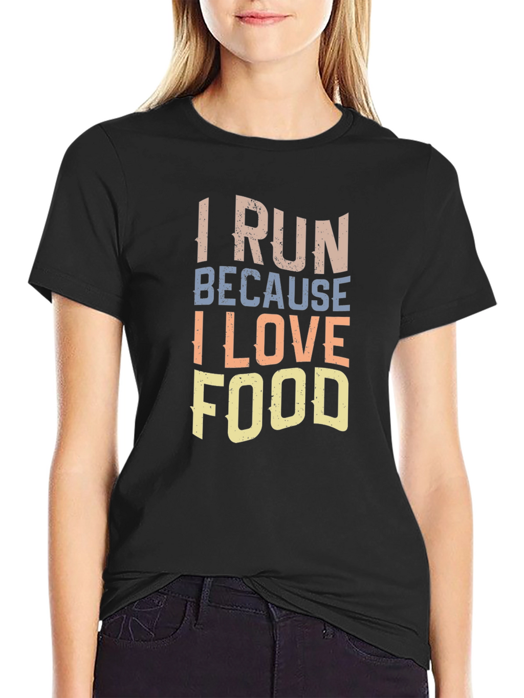 I Run Because I Love Food Graphic T-Shirt