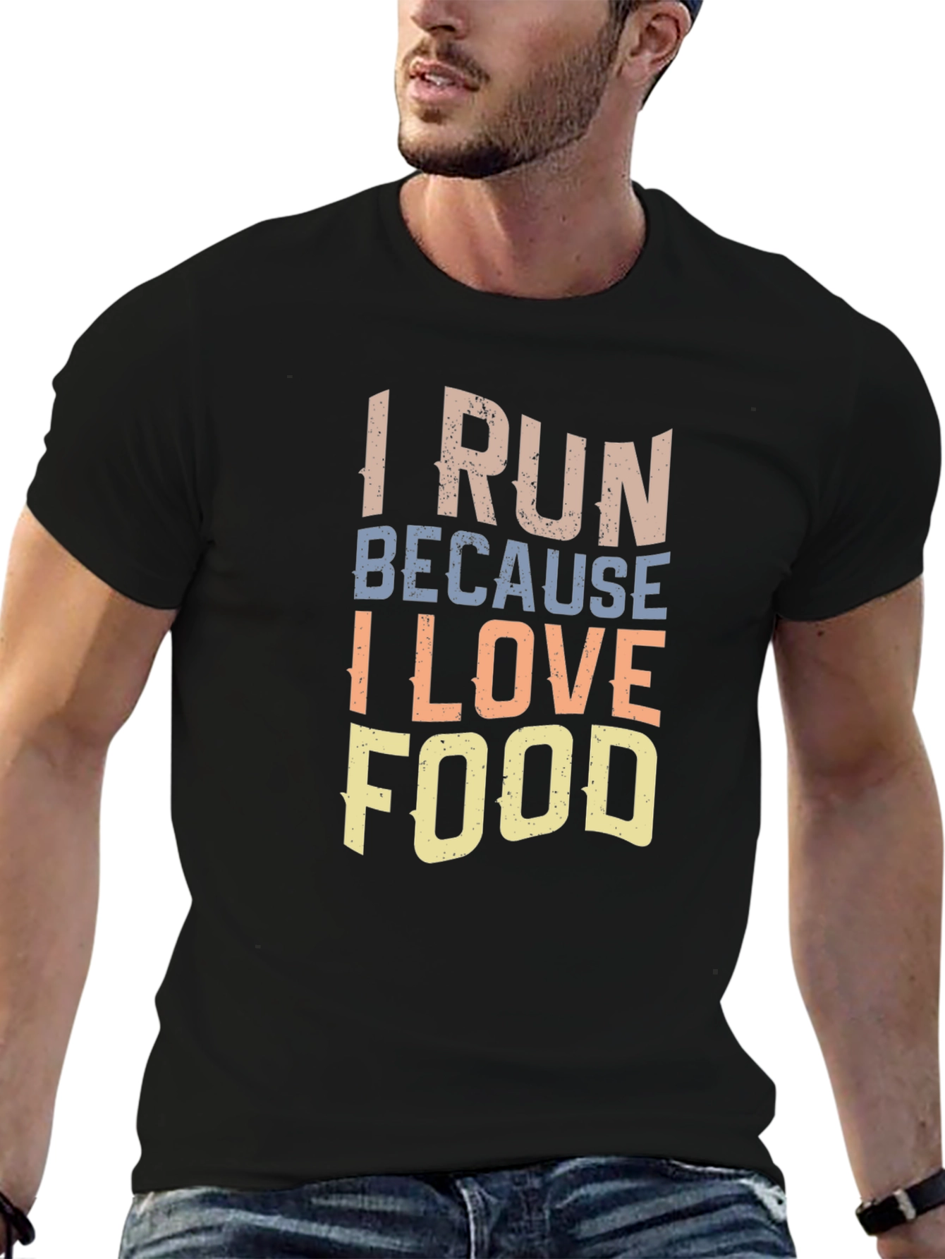 I Run Because I Love Food Graphic T-Shirt