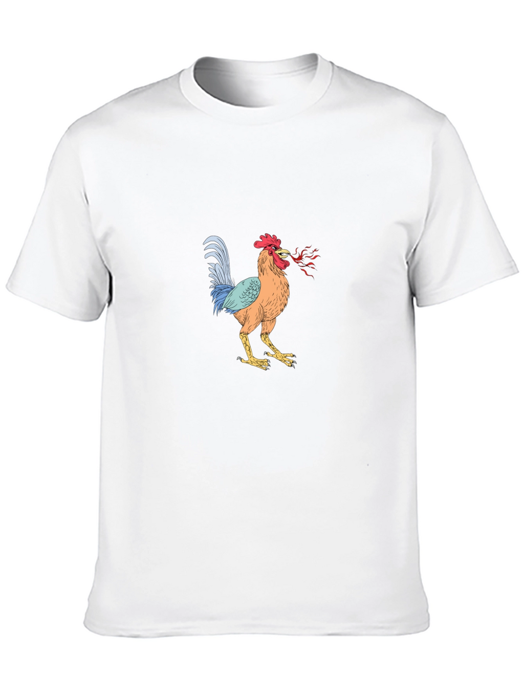 Mens Black T-Shirt with Rooster Graphic