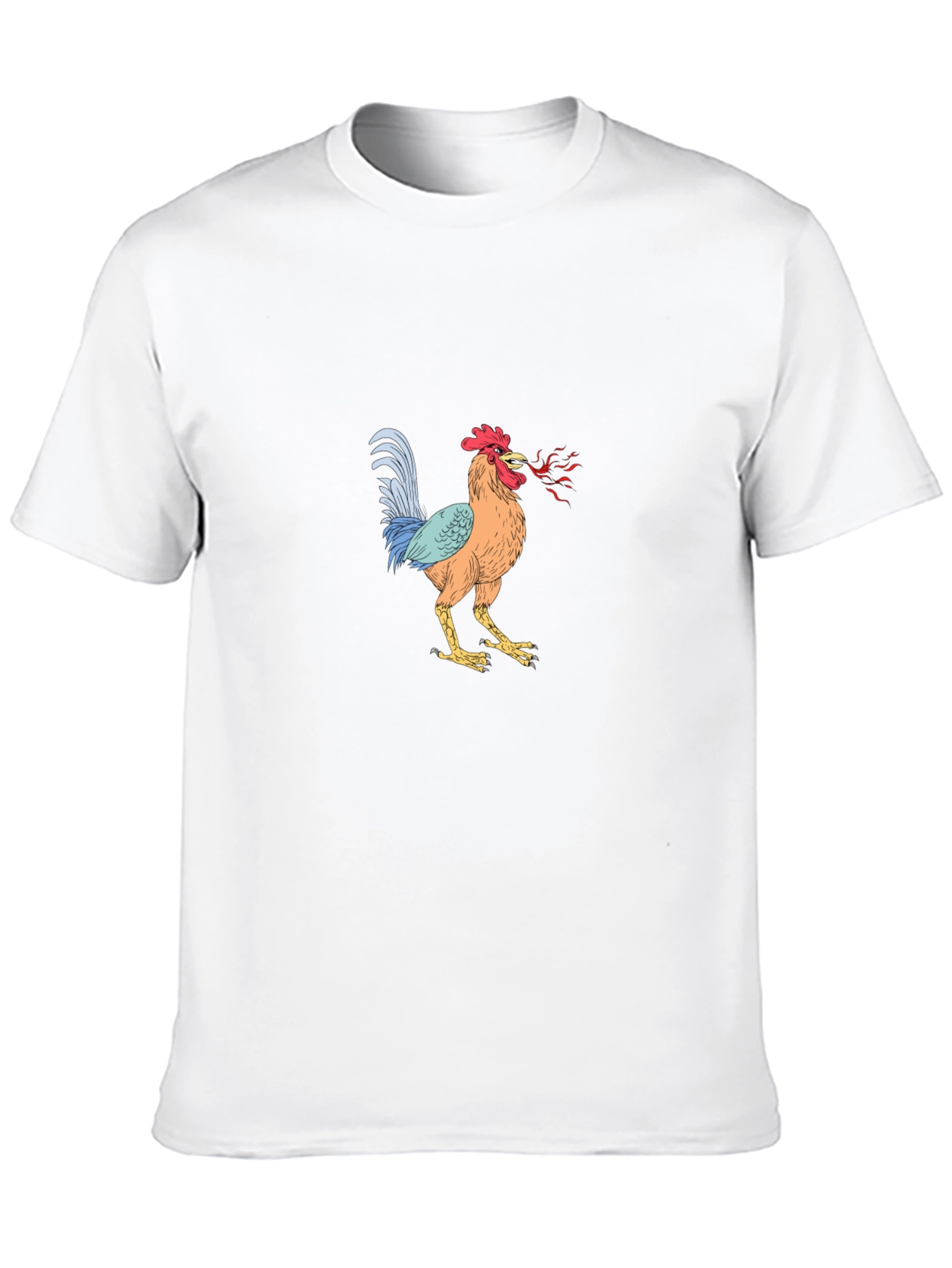 Mens Black T-Shirt with Rooster Graphic