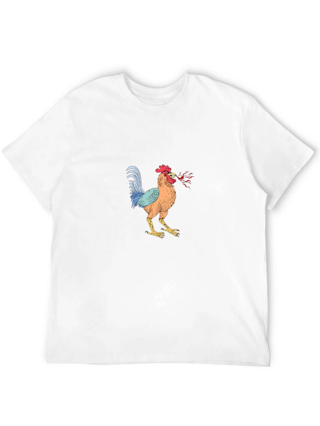 Mens Black T-Shirt with Rooster Graphic