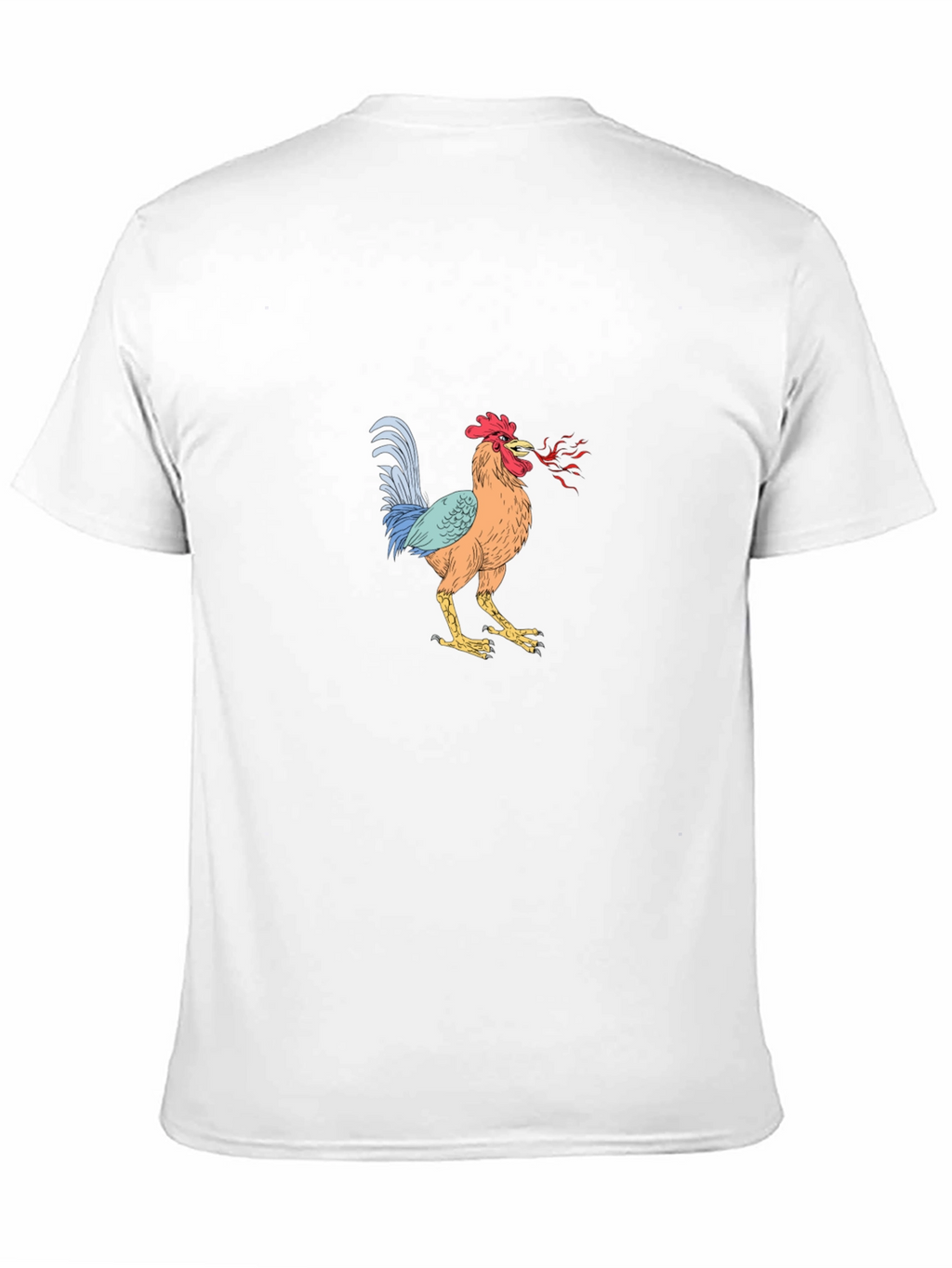 Mens Black T-Shirt with Rooster Graphic