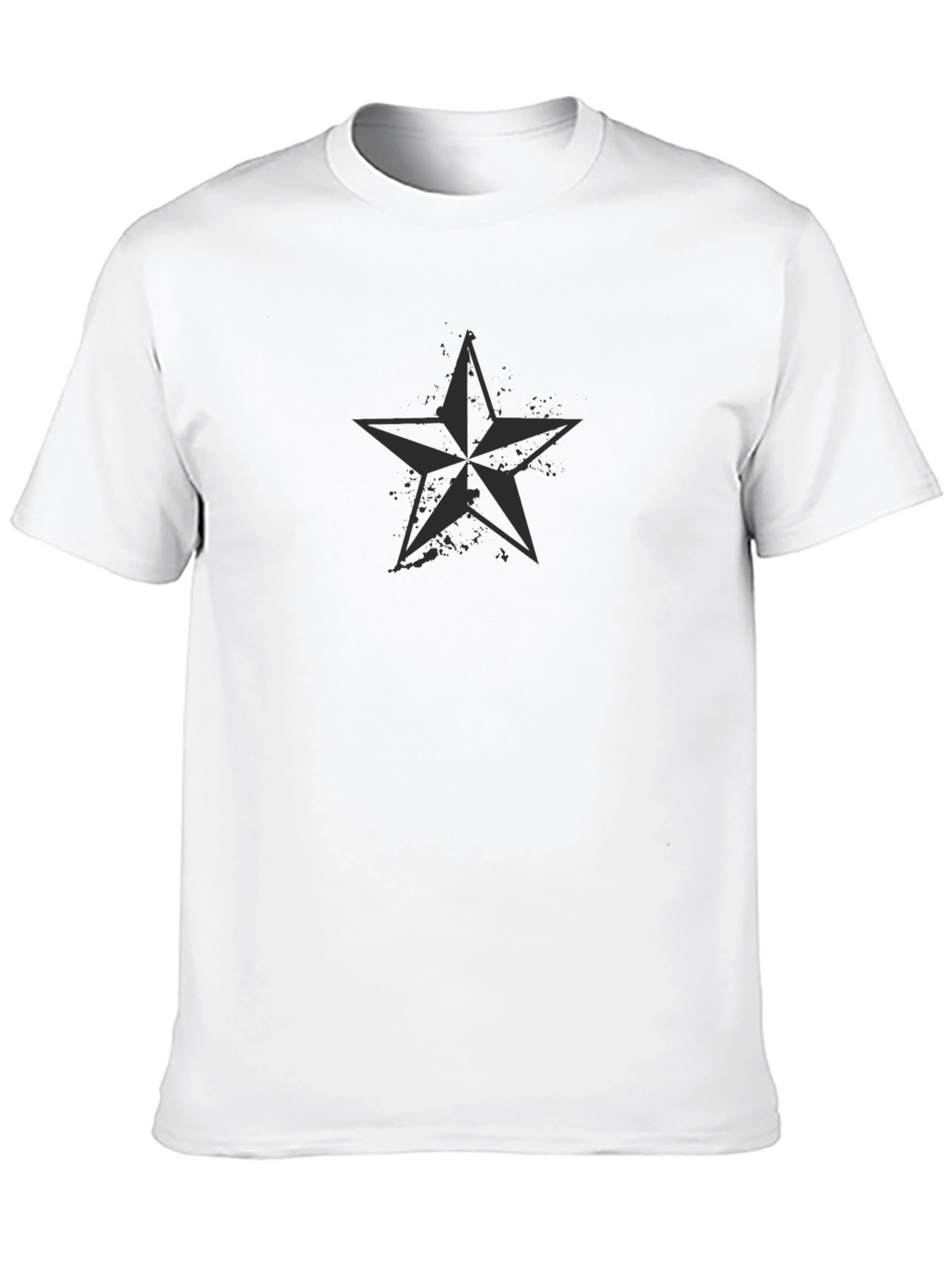 Mens Black Star Graphic Tee - Casual Comfort