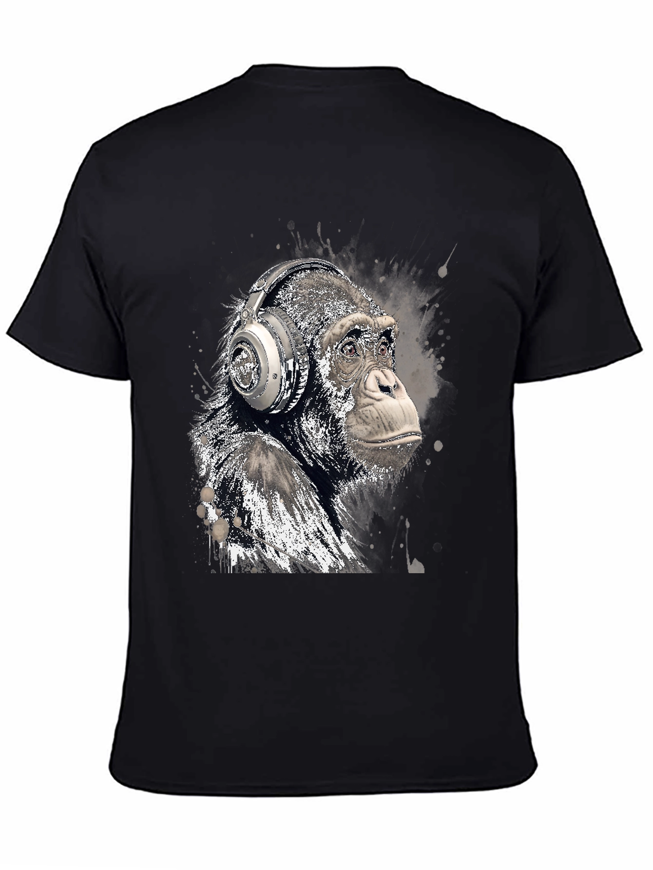 Cool Ape with Headphones Graphic T-Shirt