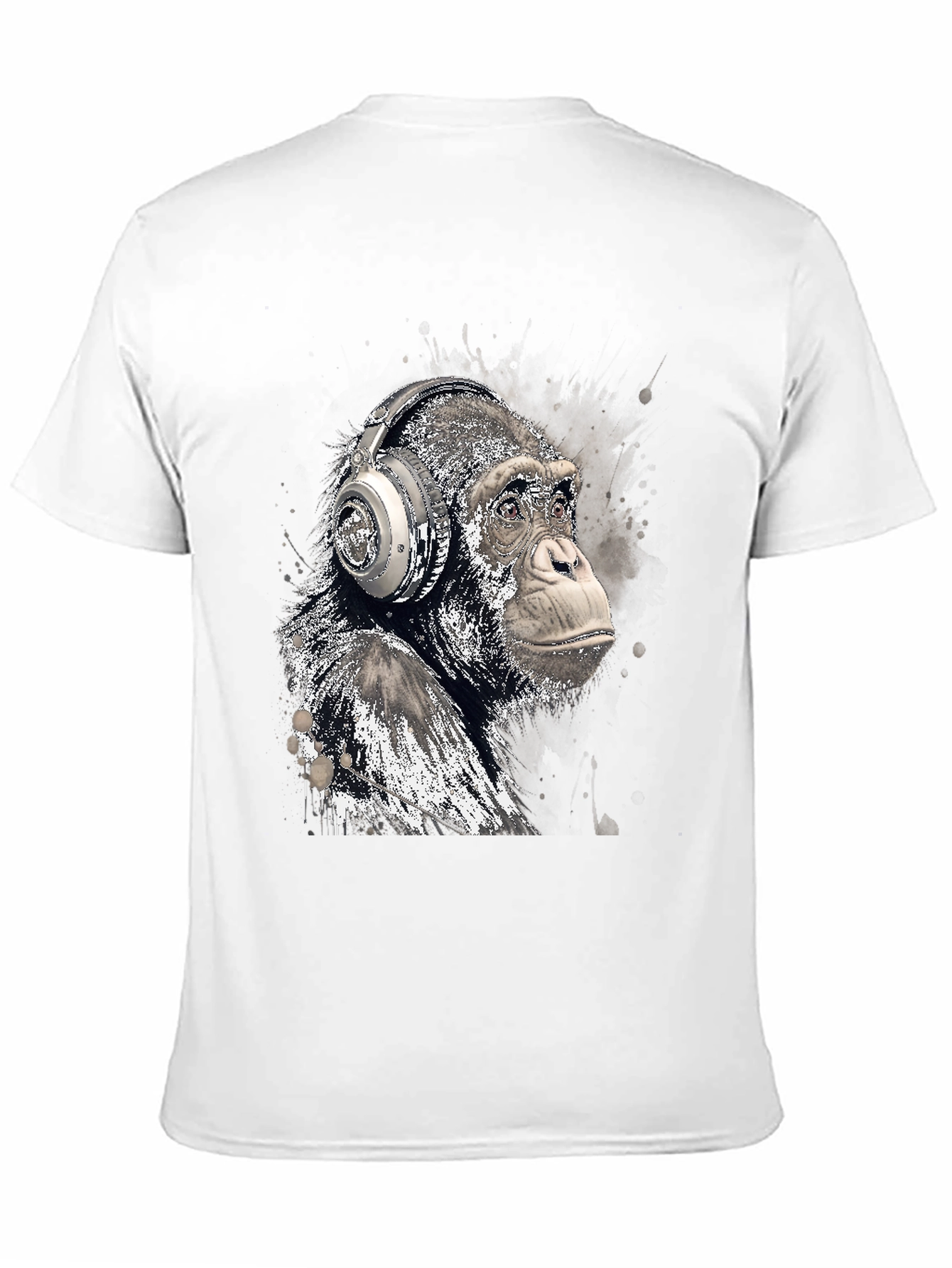 Cool Ape with Headphones Graphic T-Shirt