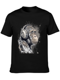 Cool Ape with Headphones Graphic T-Shirt