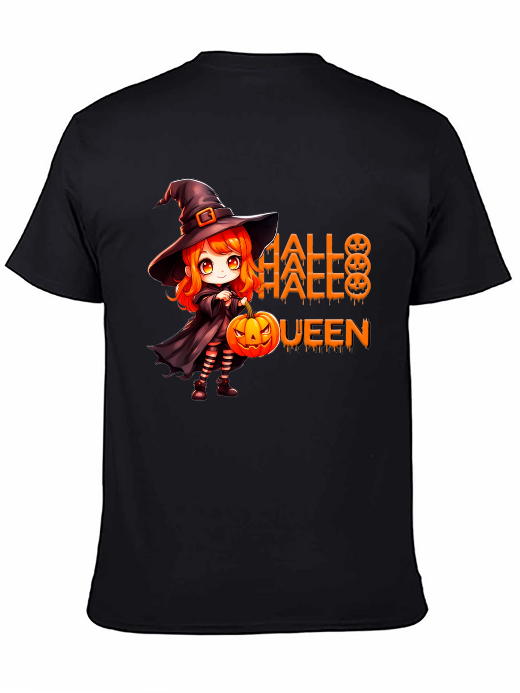 Halloween Queen Black T-Shirt - Witch Design