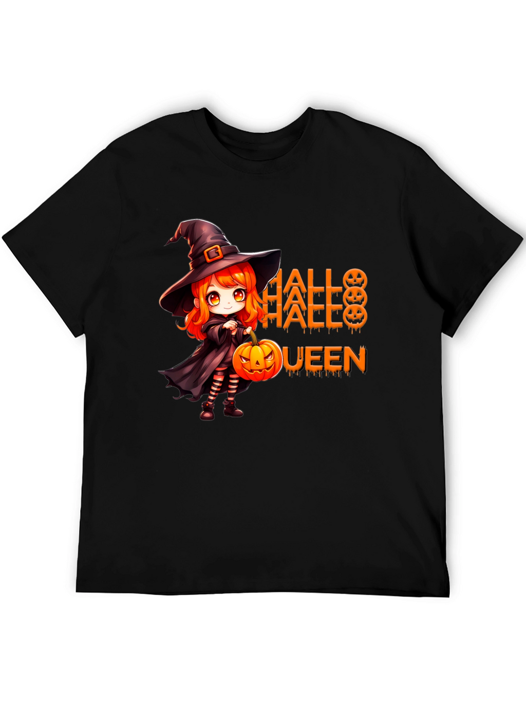 Halloween Queen Black T-Shirt - Witch Design