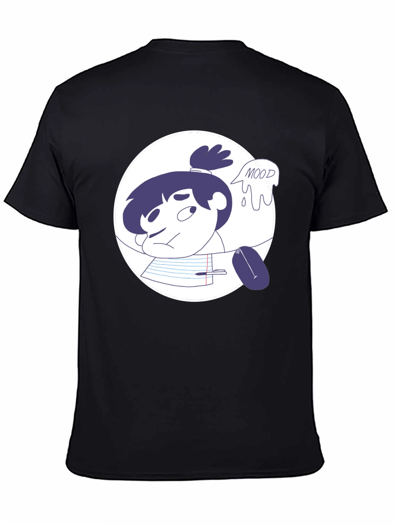 Moody Student Graphic Tee - Black Cotton T-Shirt
