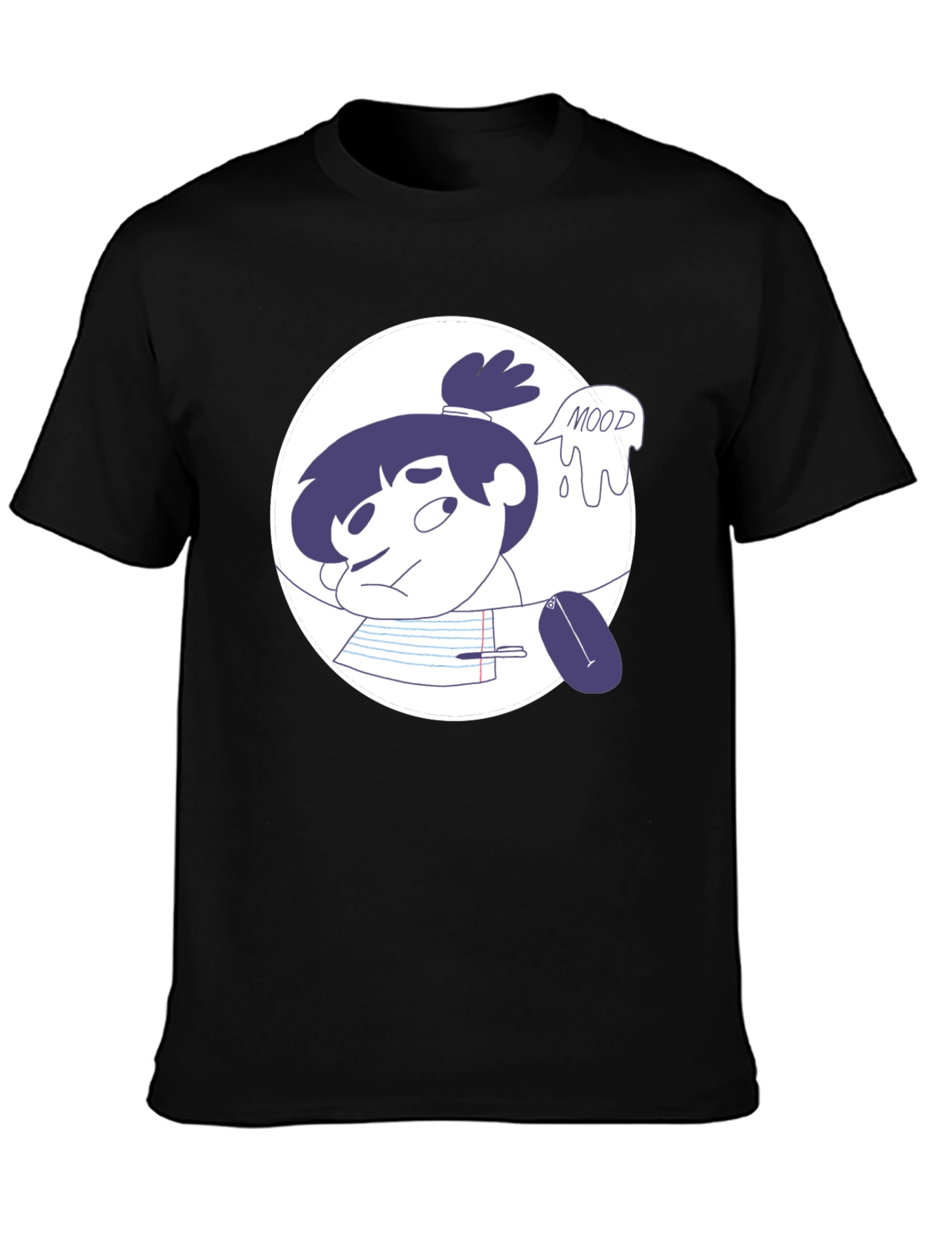 Moody Student Graphic Tee - Black Cotton T-Shirt