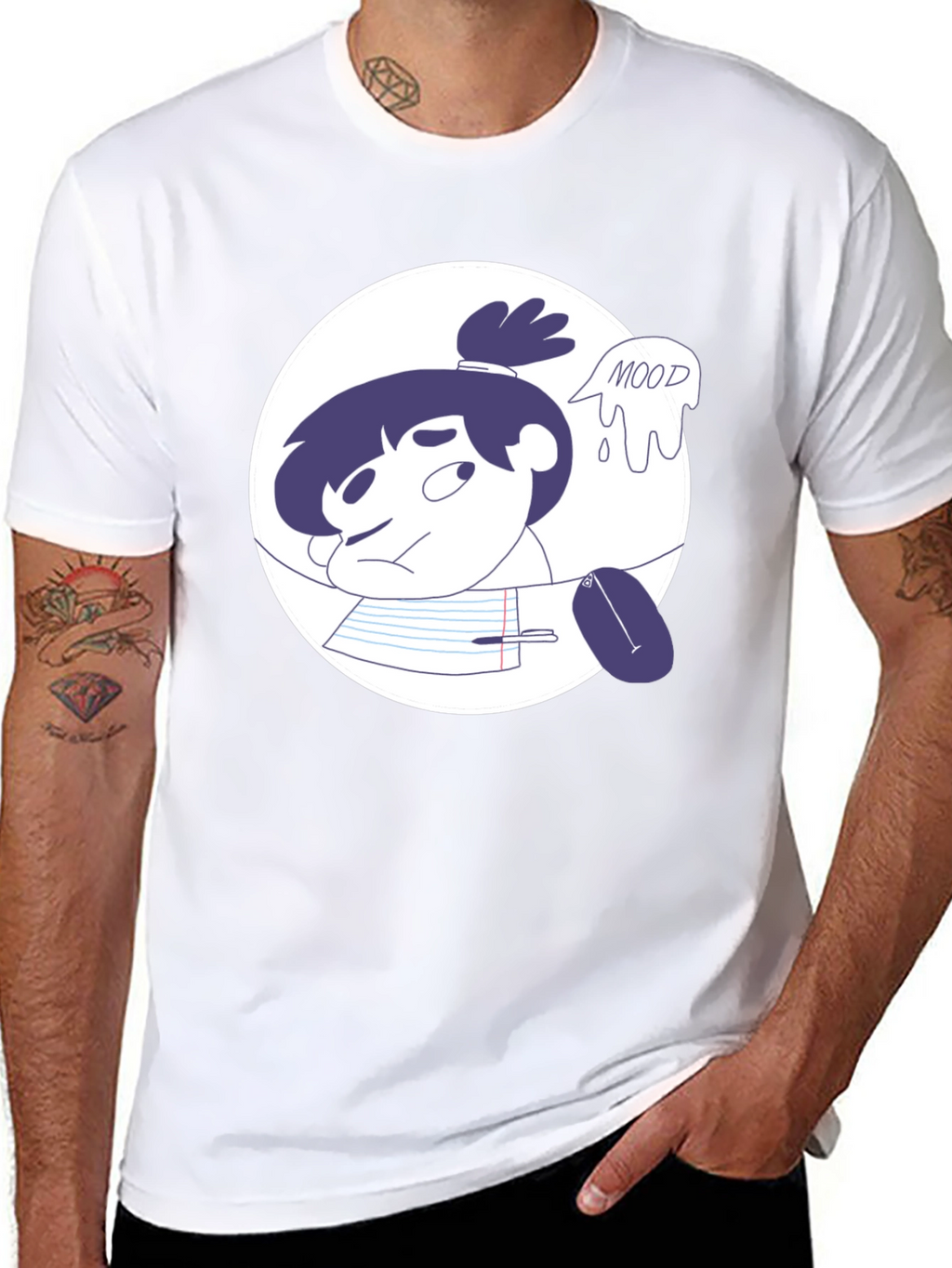 Moody Student Graphic Tee - Black Cotton T-Shirt