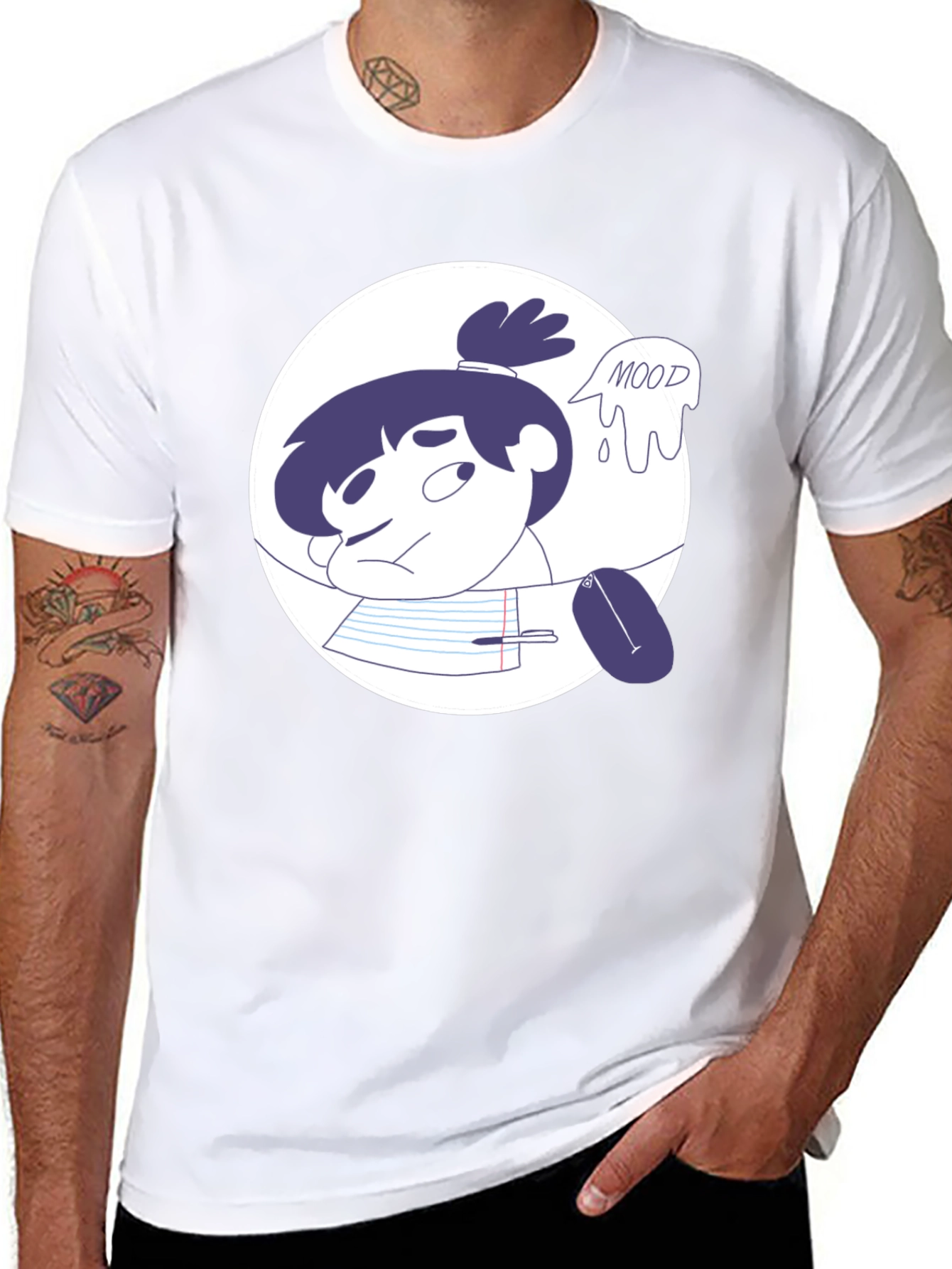 Moody Student Graphic Tee - Black Cotton T-Shirt