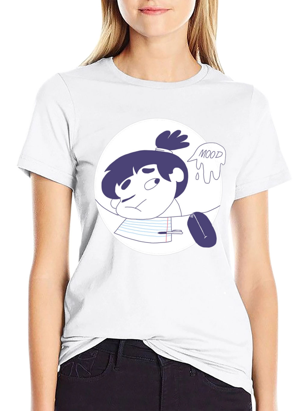 Moody Student Graphic Tee - Black Cotton T-Shirt