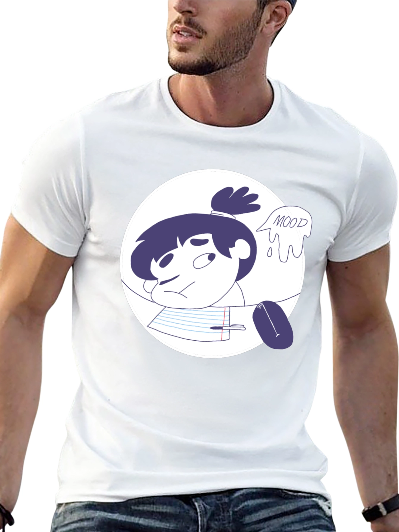 Moody Student Graphic Tee - Black Cotton T-Shirt