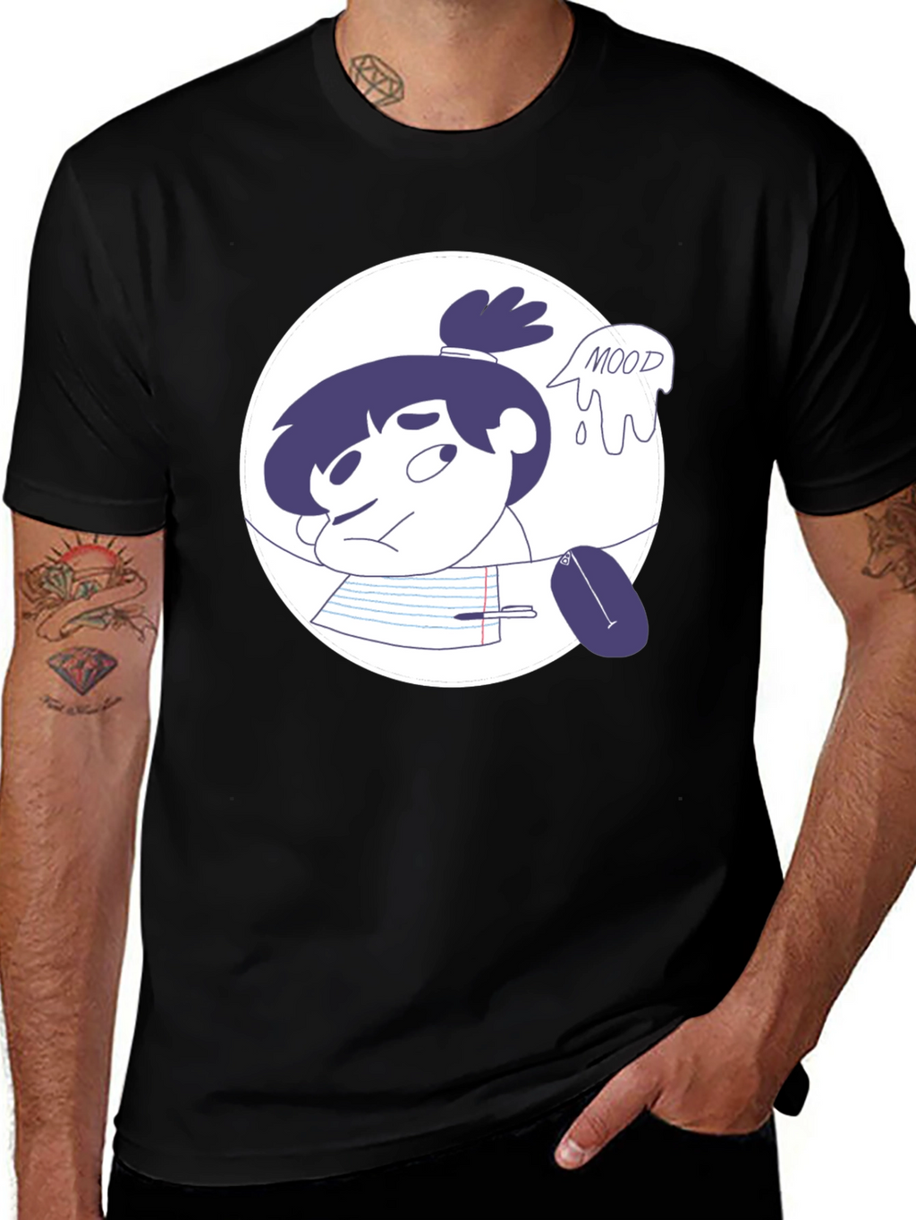 Moody Student Graphic Tee - Black Cotton T-Shirt