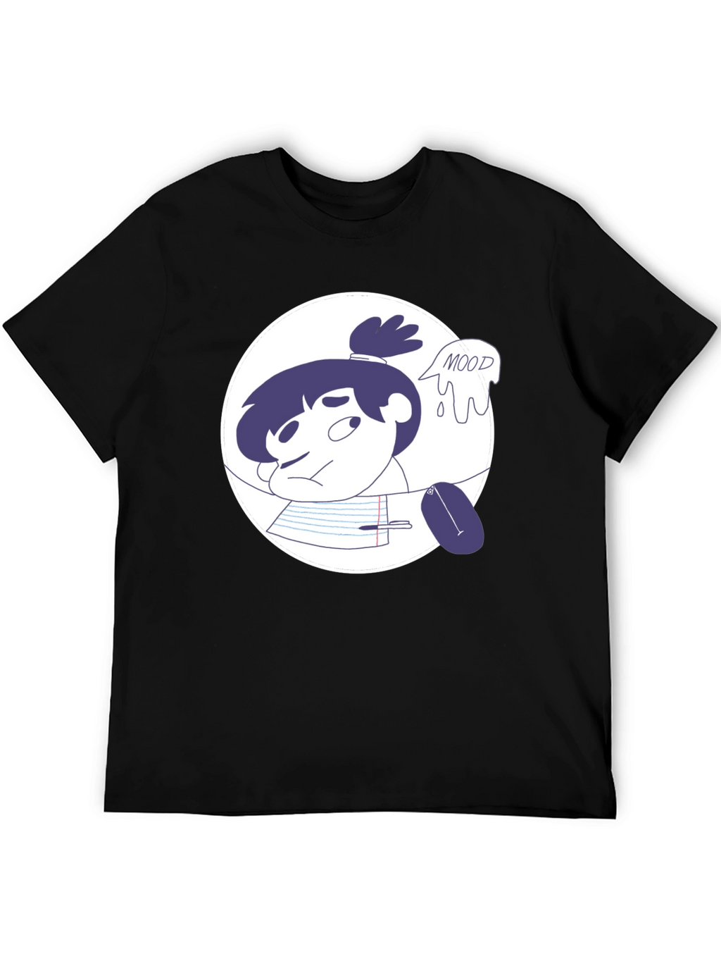 Moody Student Graphic Tee - Black Cotton T-Shirt