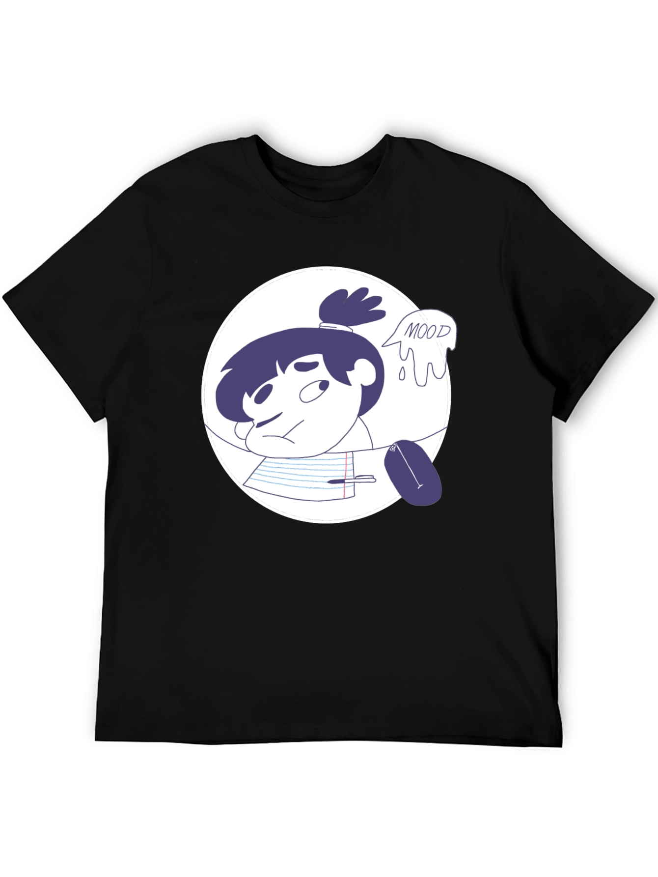 Moody Student Graphic Tee - Black Cotton T-Shirt