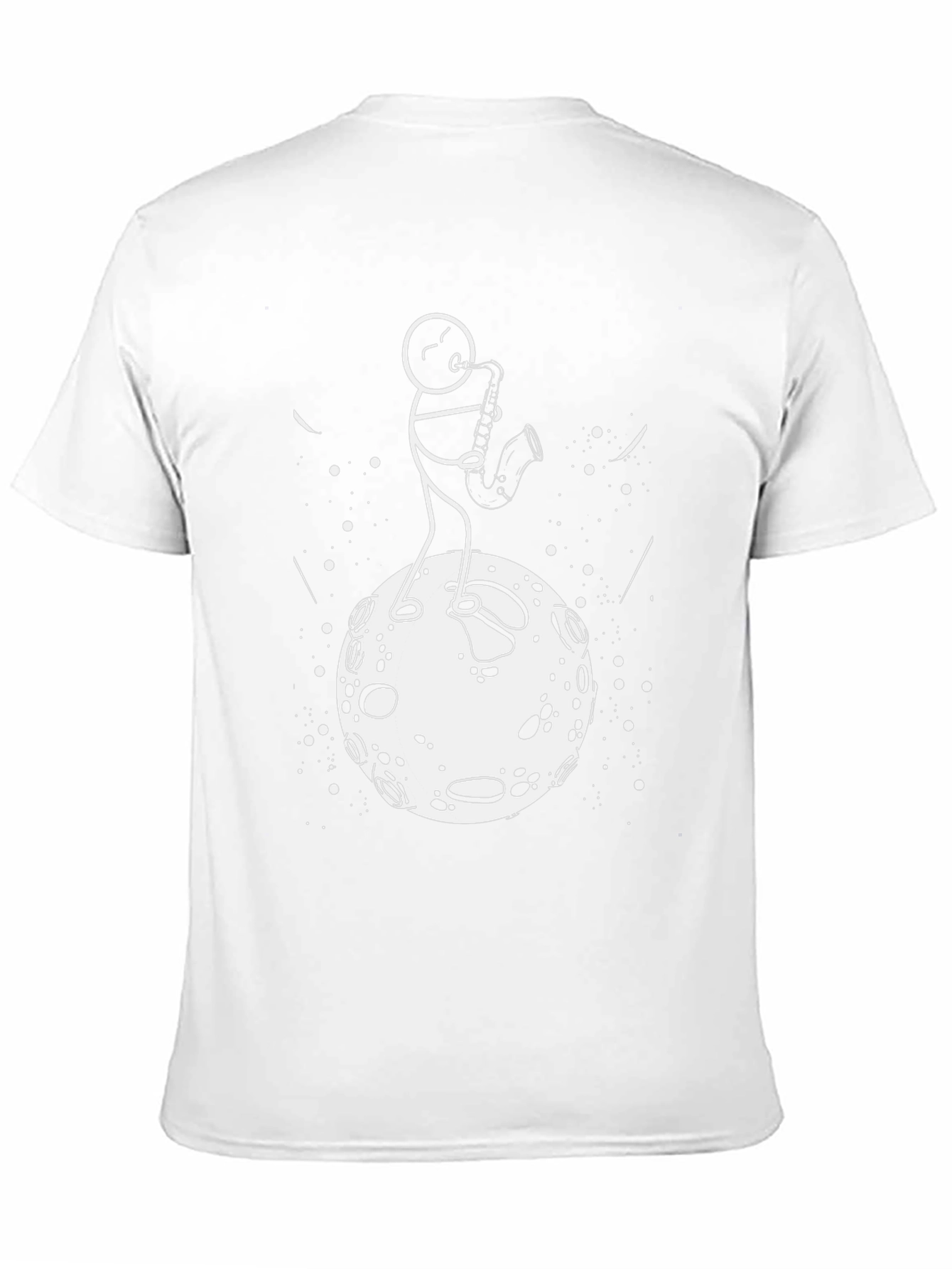 Saxophone Player on the Moon Graphic T-Shirt