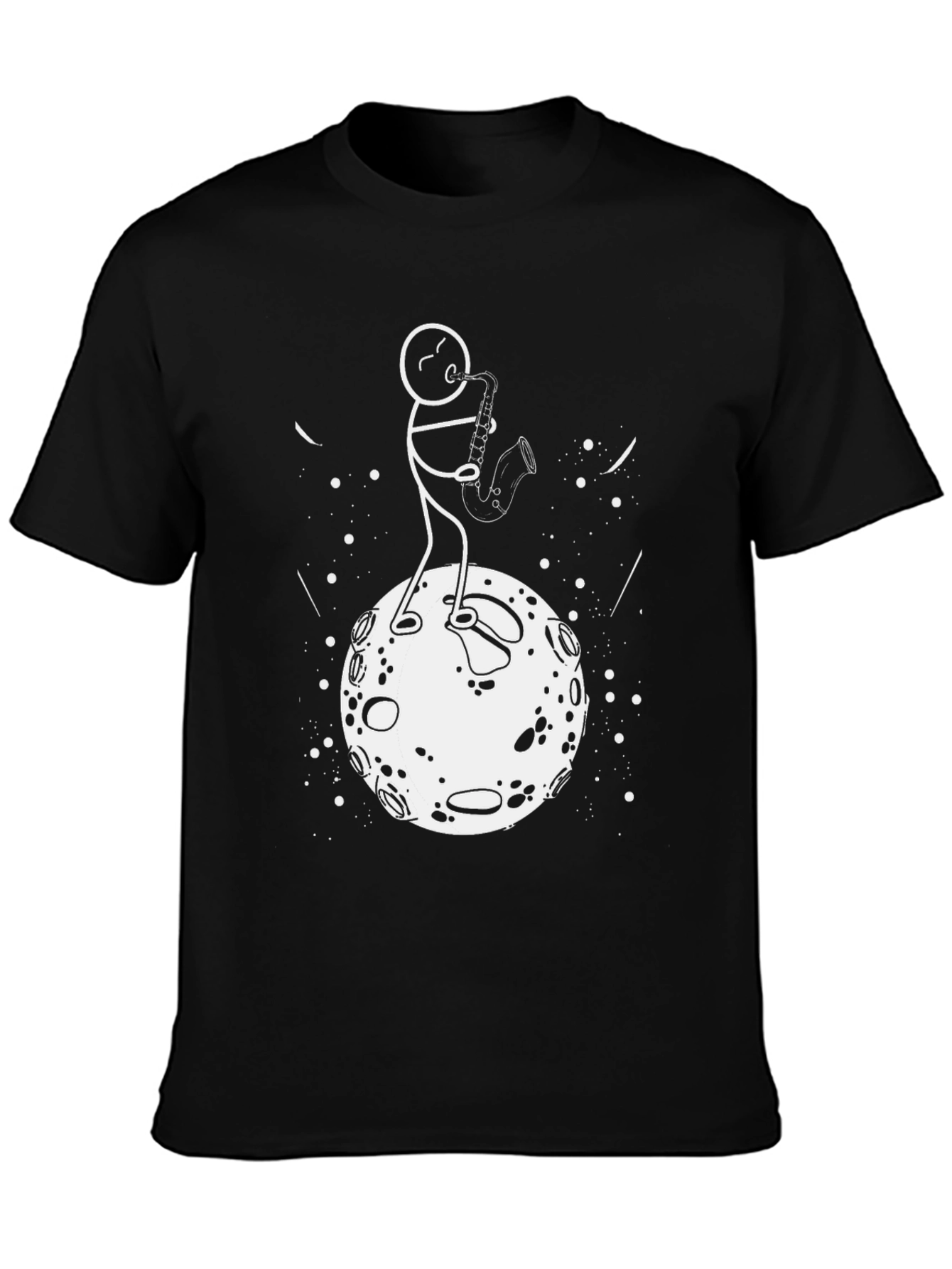 Saxophone Player on the Moon Graphic T-Shirt
