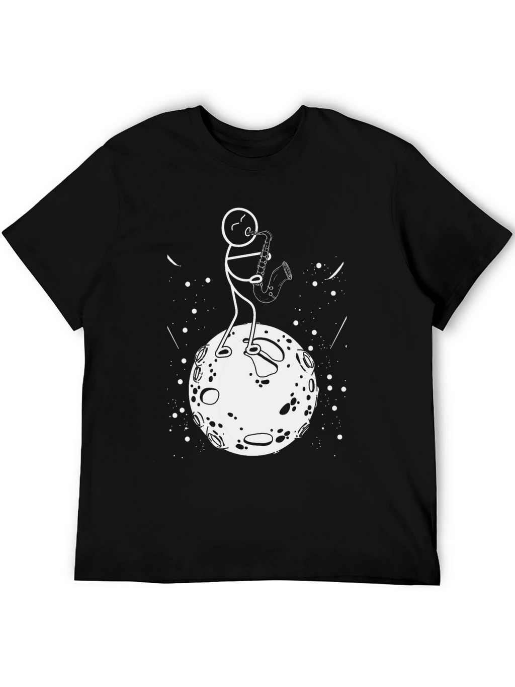 Saxophone Player on the Moon Graphic T-Shirt