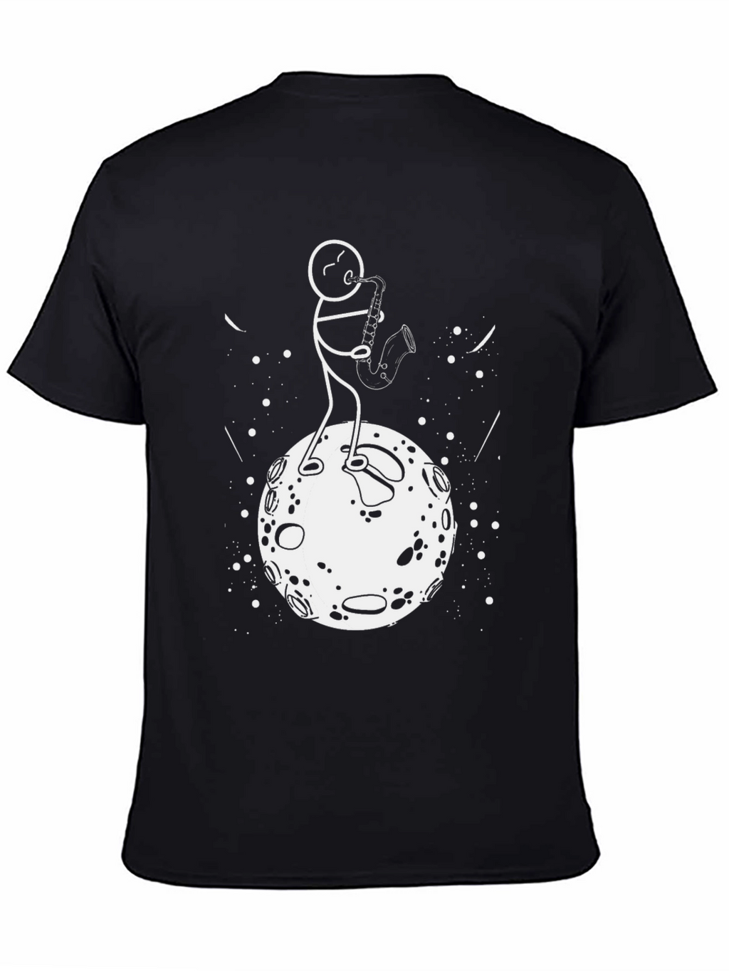 Saxophone Player on the Moon Graphic T-Shirt