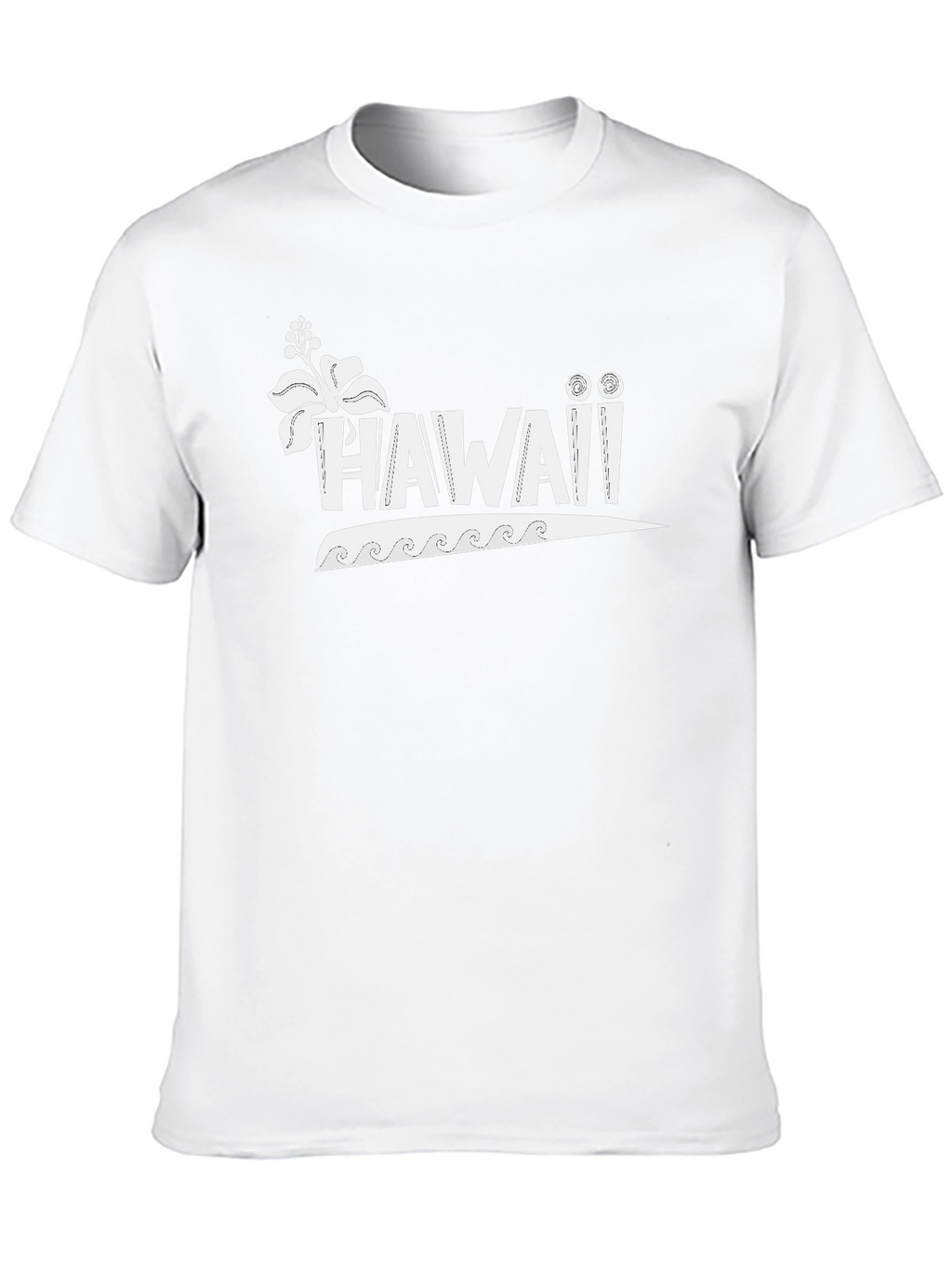 Hawaii Graphic Print Crew Neck Tee - Black