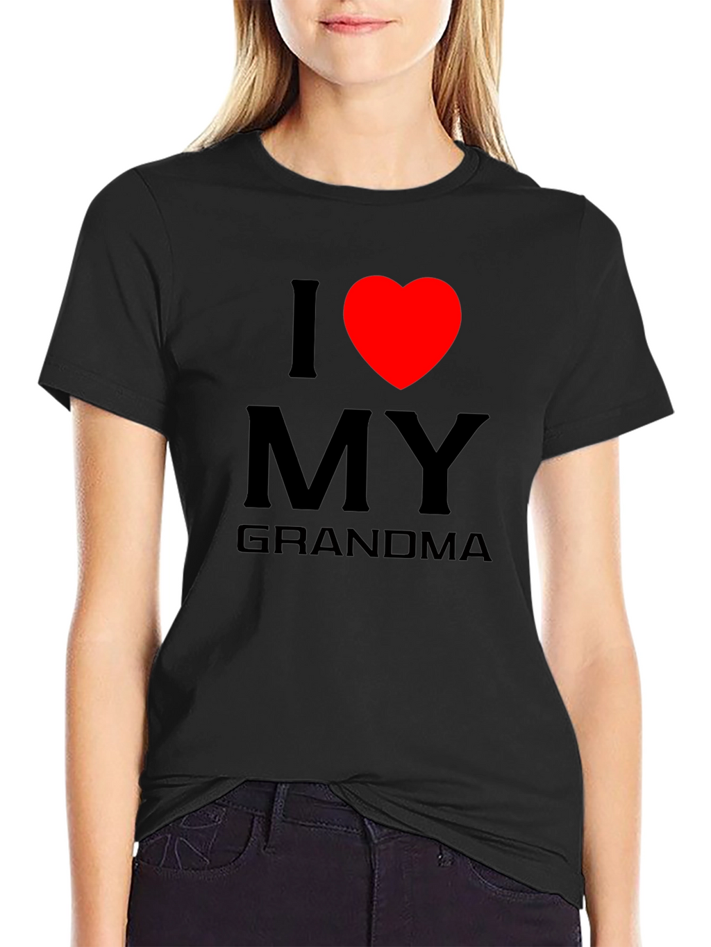 I Love Grandma Tee - Heart Graphic T-Shirt