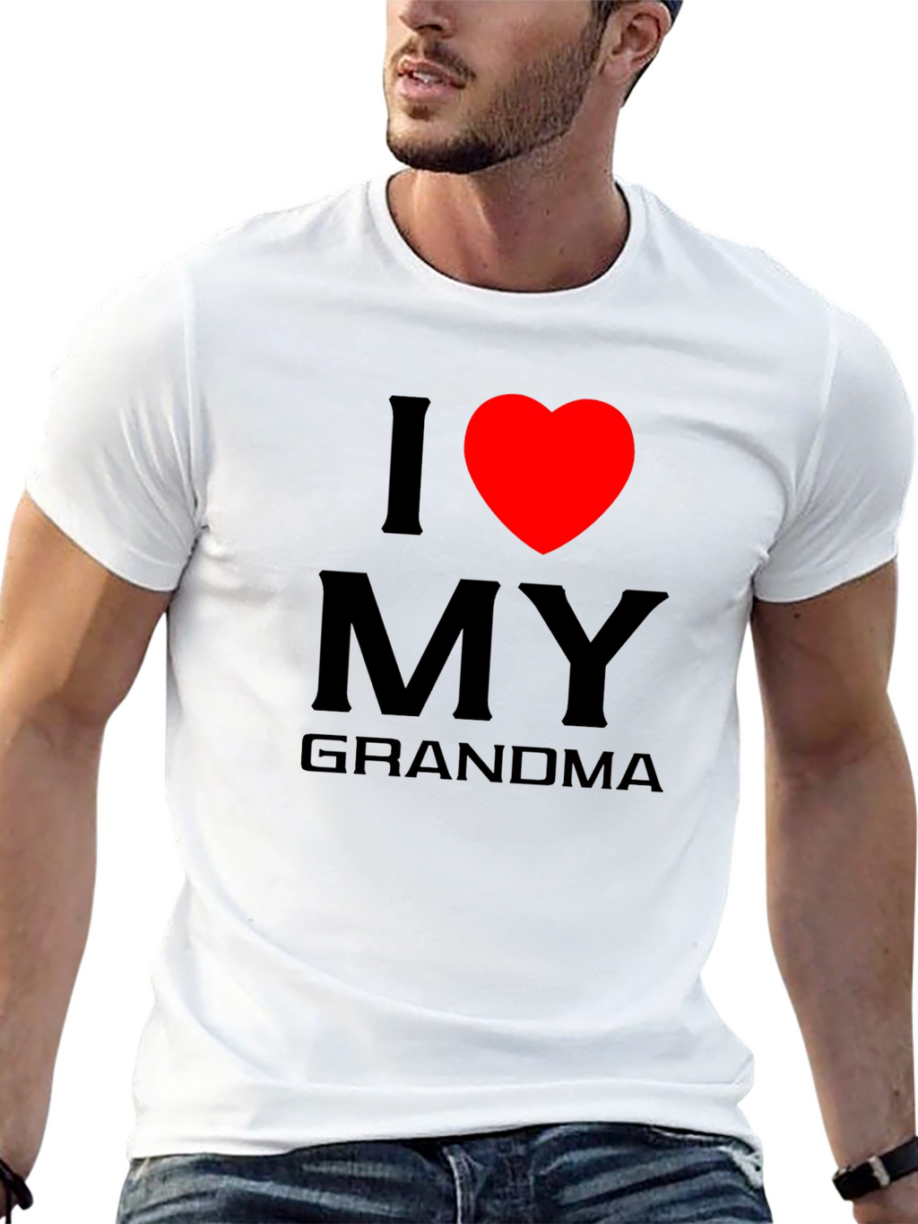 I Love Grandma Tee - Heart Graphic T-Shirt