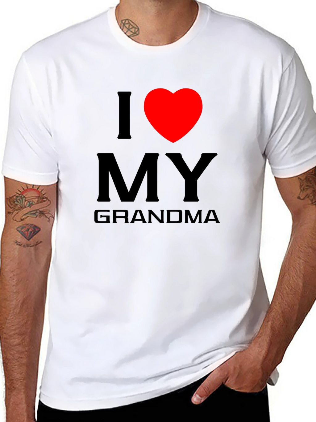 I Love Grandma Tee - Heart Graphic T-Shirt